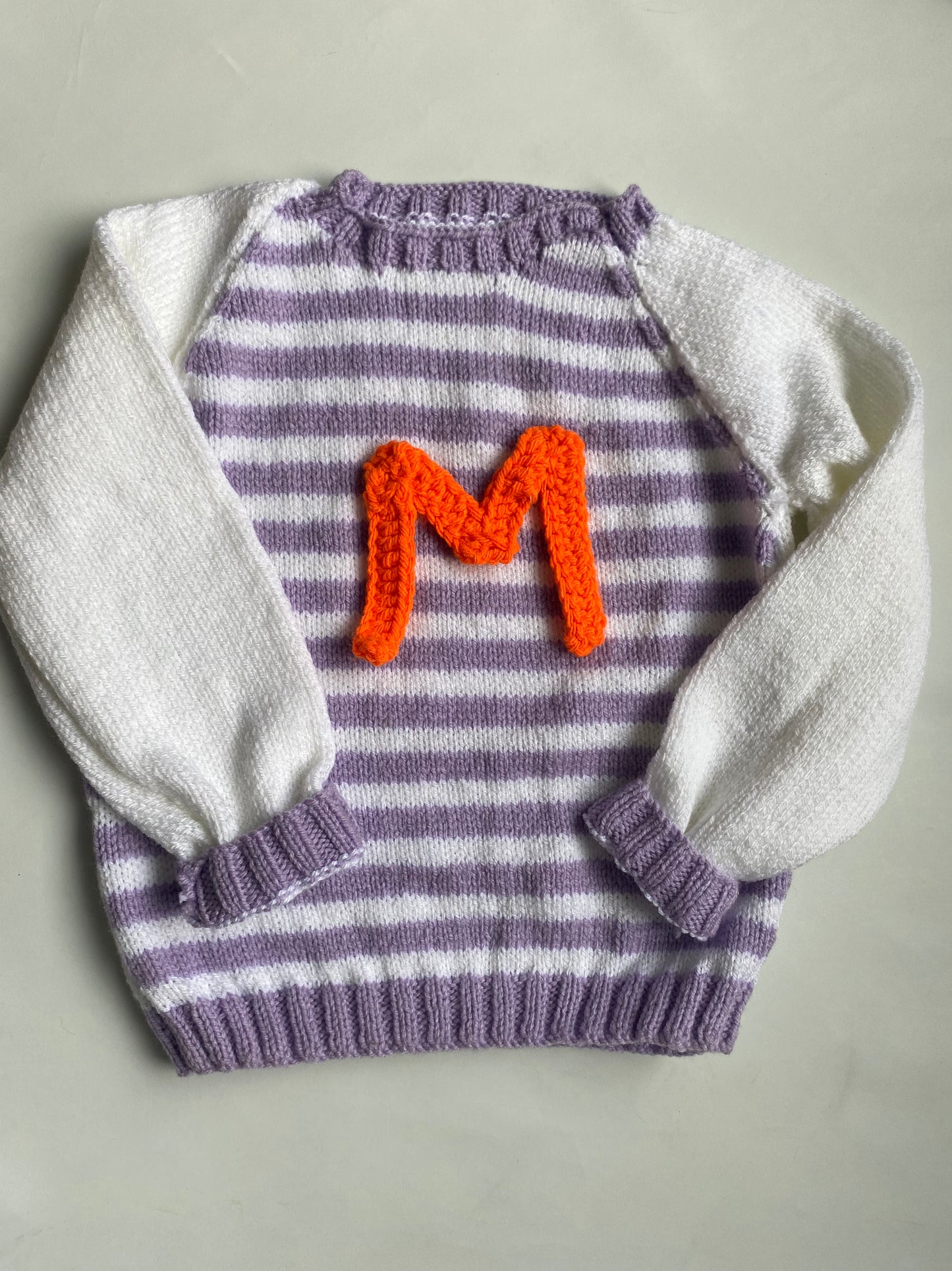 Lilac and white stripe Jumper (3-4 years)