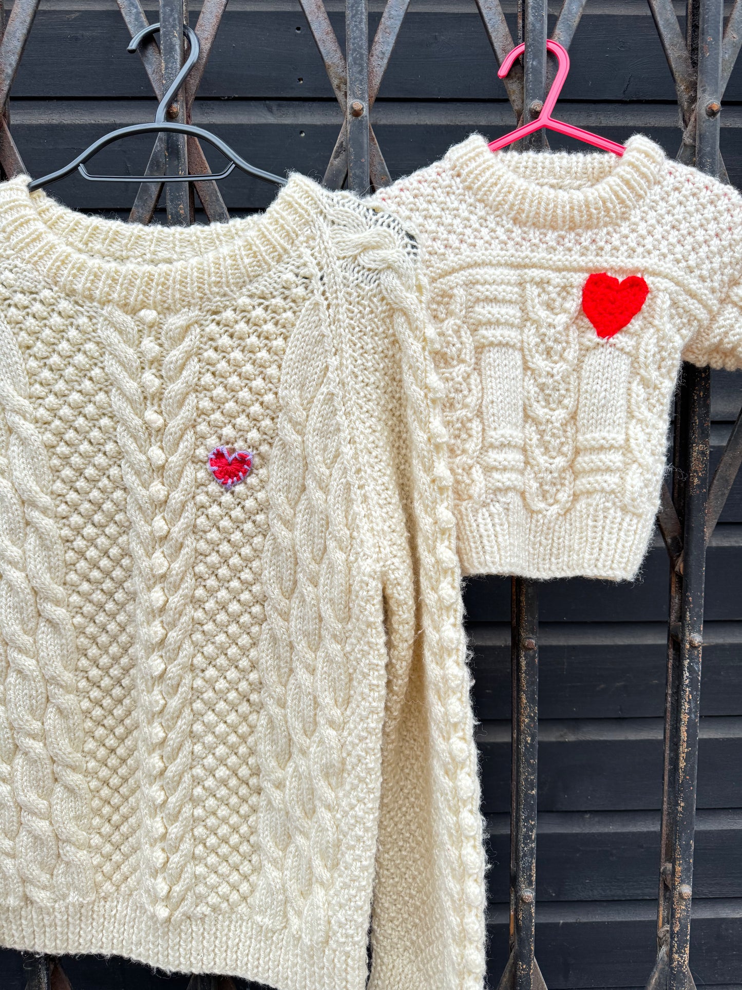 Cream Aran cable knit jumper 6-12m
