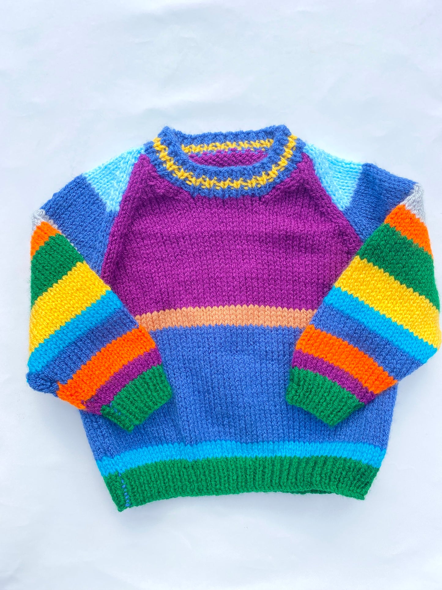 Rainbow colourblock jumper (12-18 months)