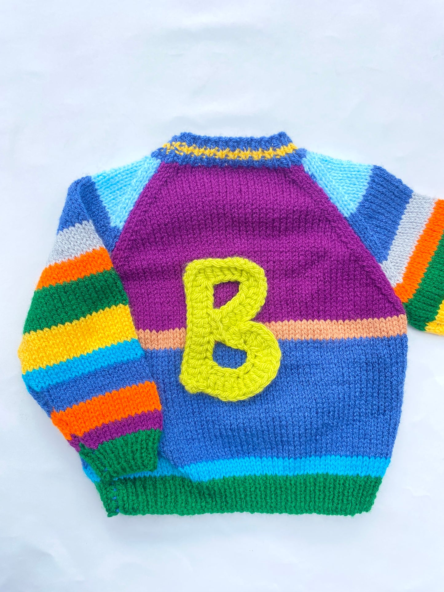 Rainbow colourblock jumper (12-18 months)