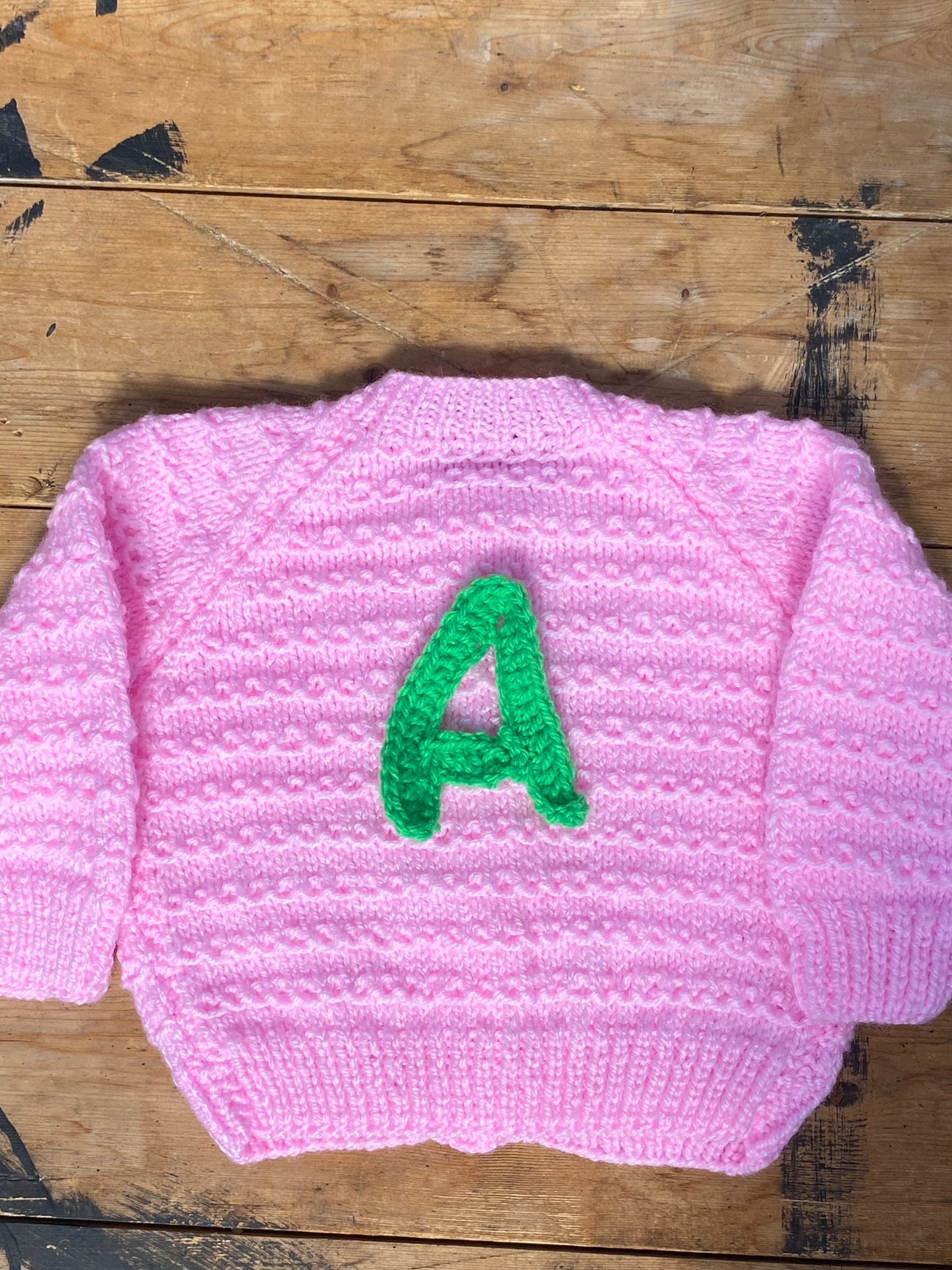 Pink textured stitch cardigan (3-6 months)