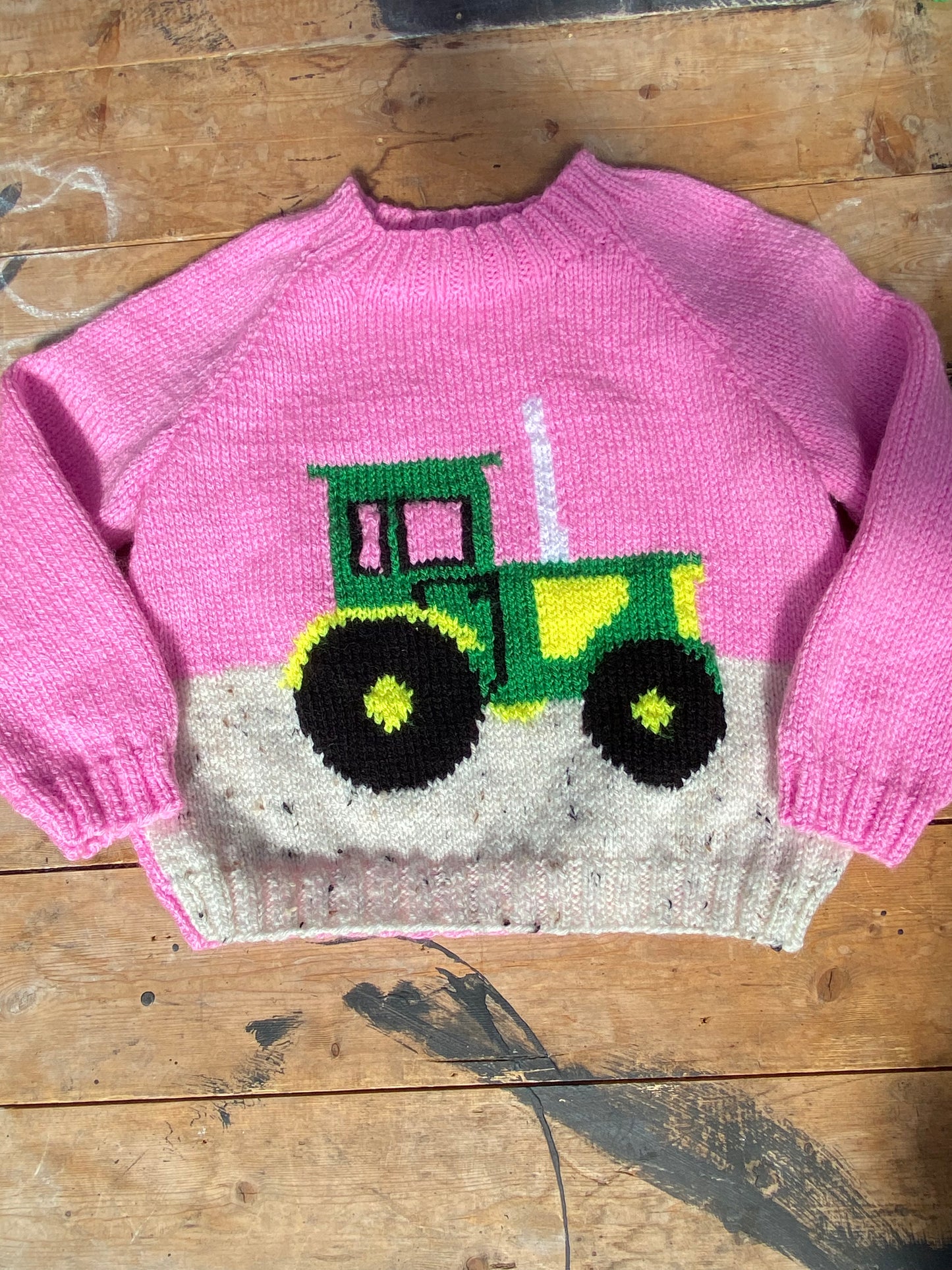 Pink tractor jumper (3-4 years)
