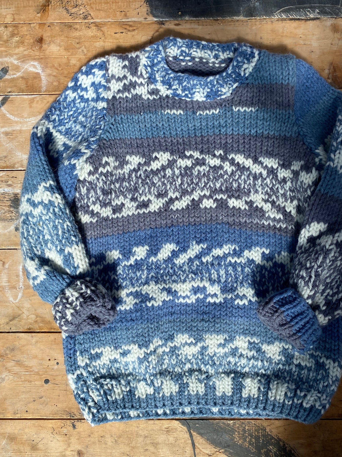 Tonal blues space dyed Jumper (6-7 years)