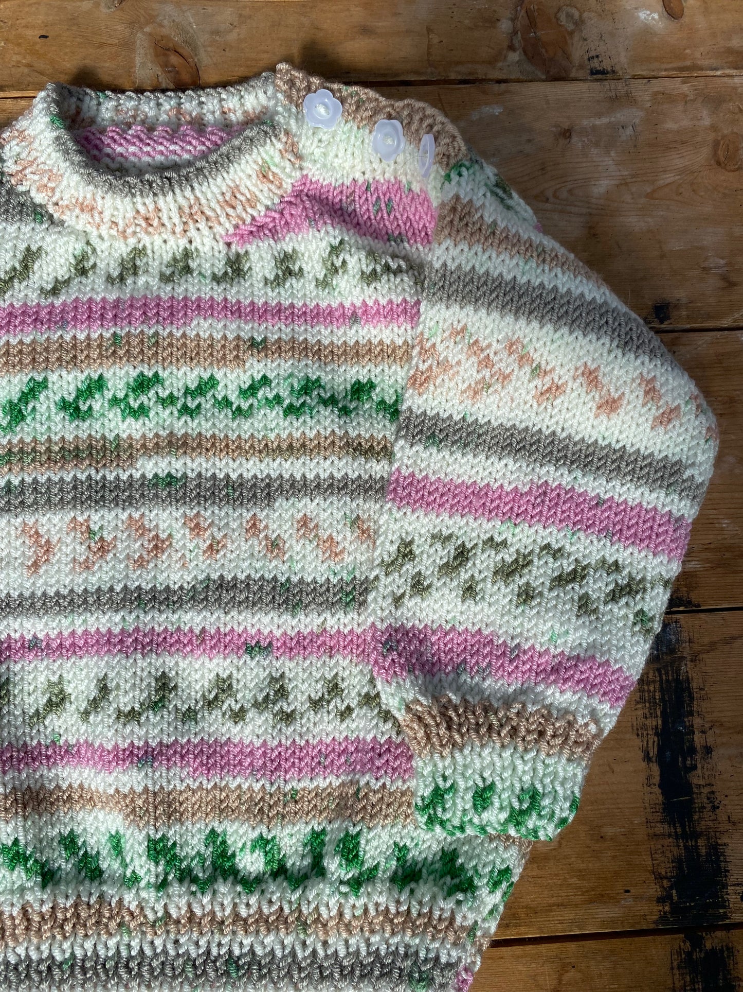 Pink and green space dyed jumper (2-3 years)