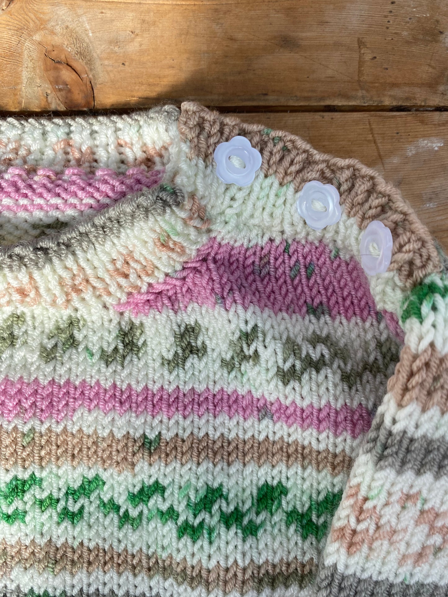 Pink and green space dyed jumper (2-3 years)