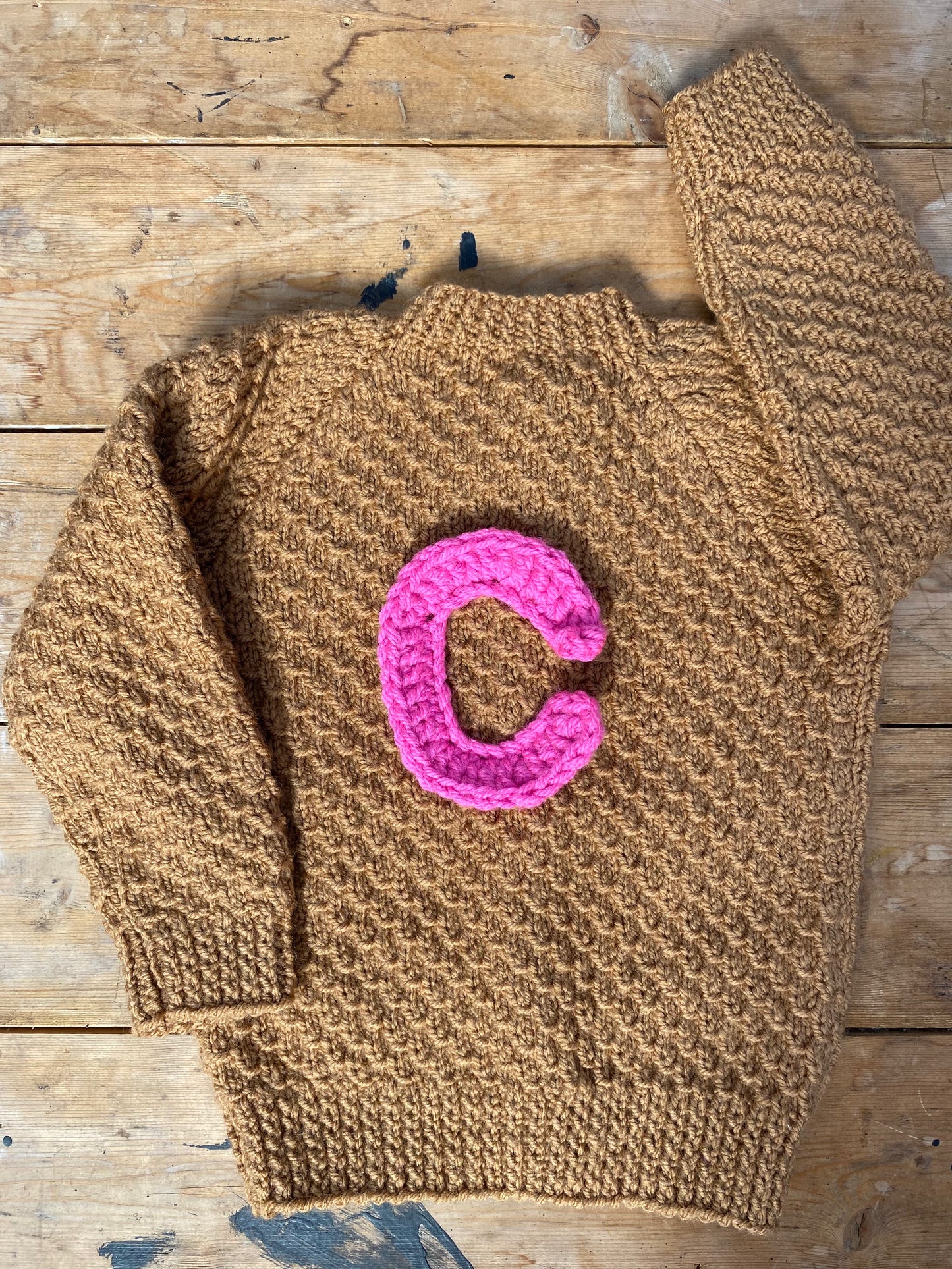 Mink brown textured stitch cardigan (12-18 months)
