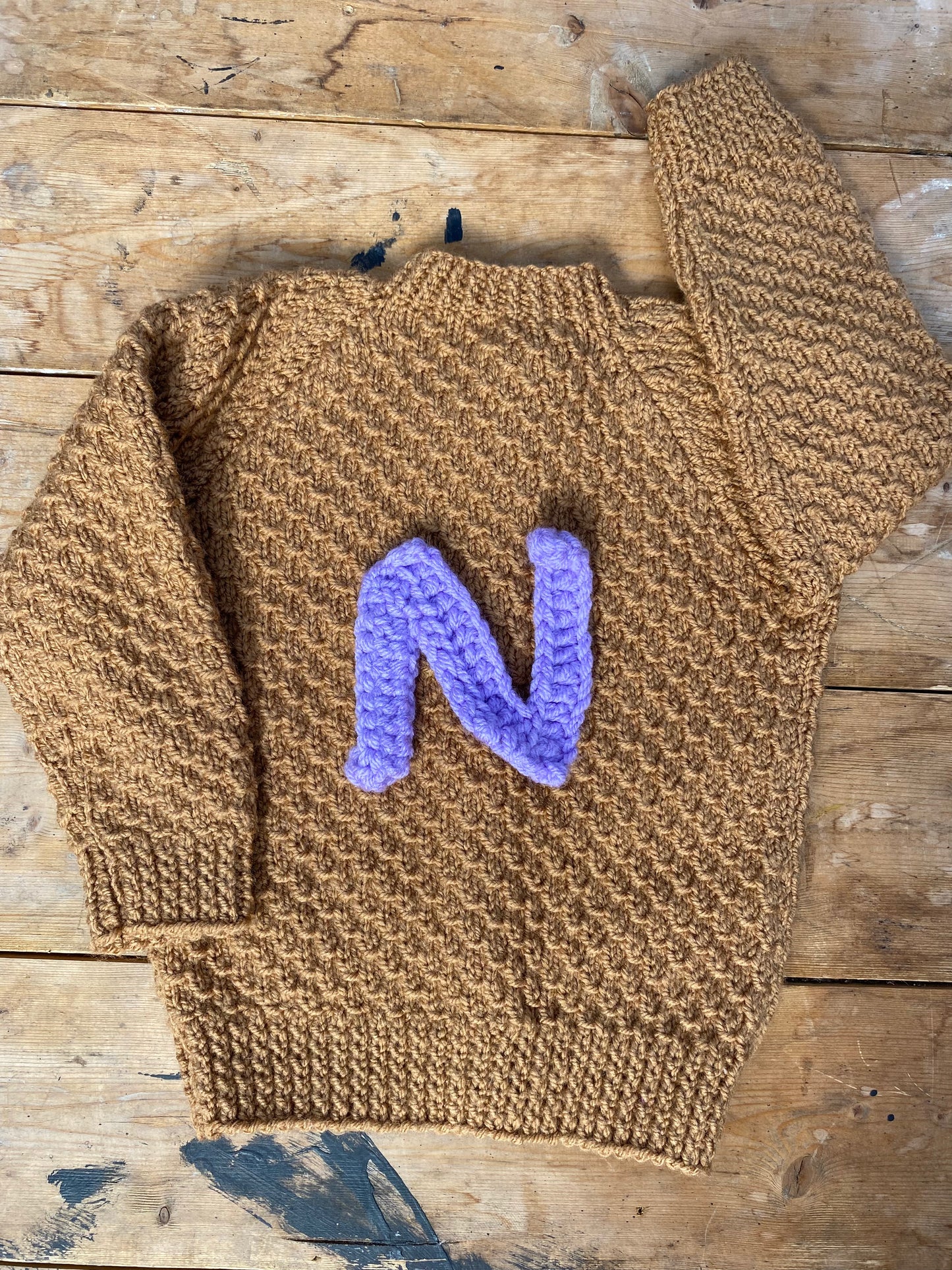 Mink brown textured stitch cardigan (12-18 months)