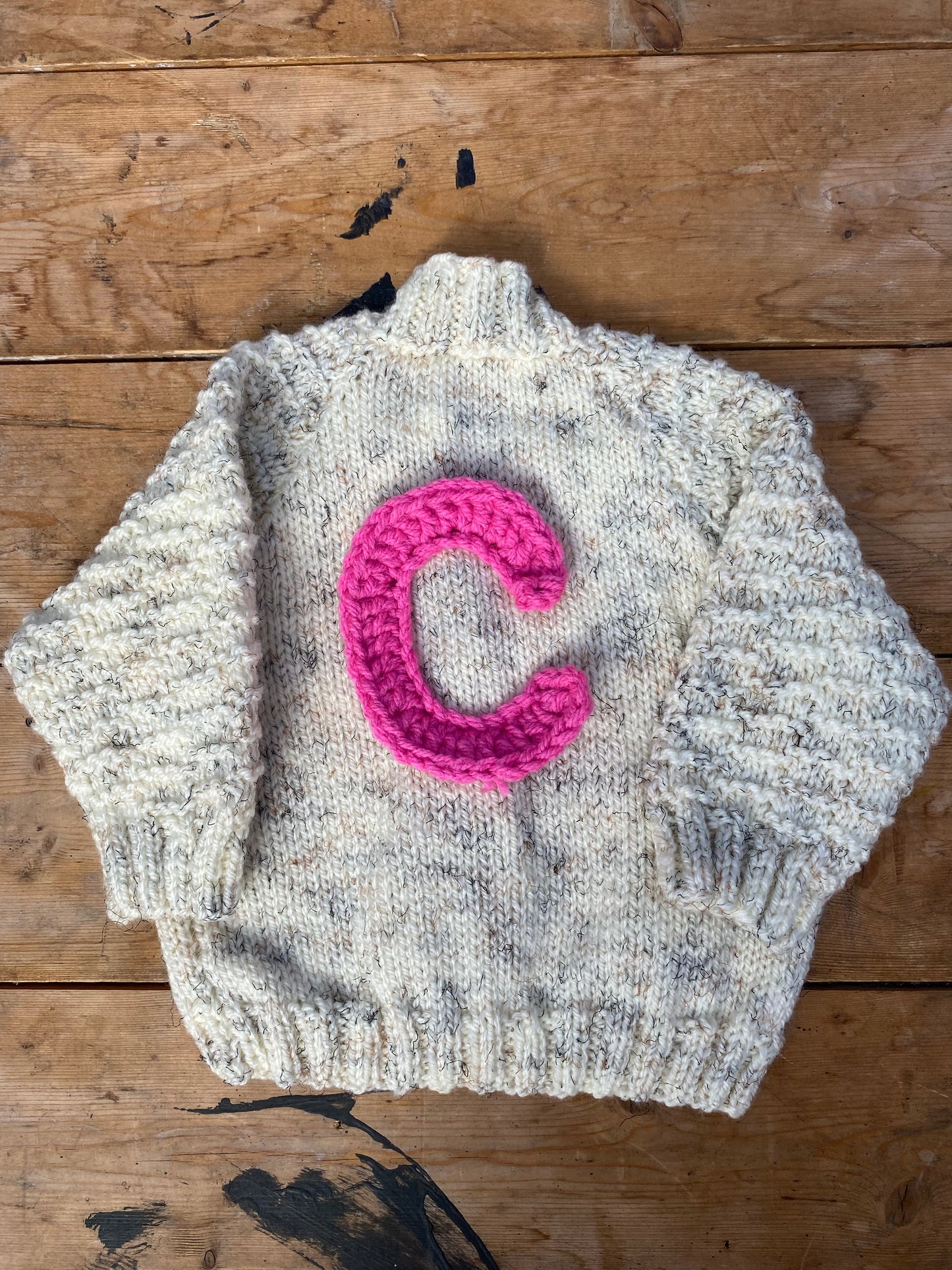 Twisted cream textured stitch cardigan (3-6 months)