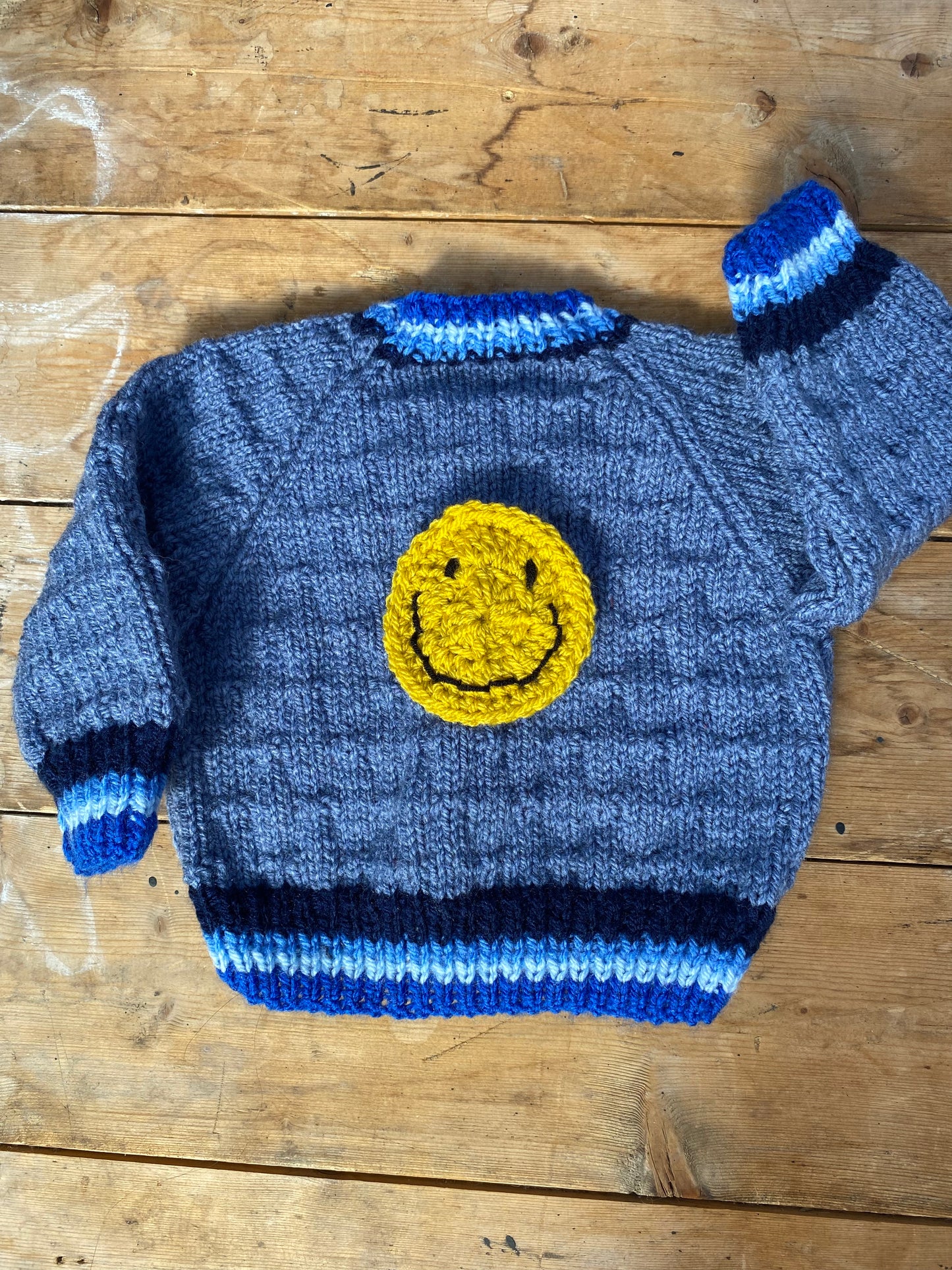 Blue tipping stripe cardigan (0-3 months)