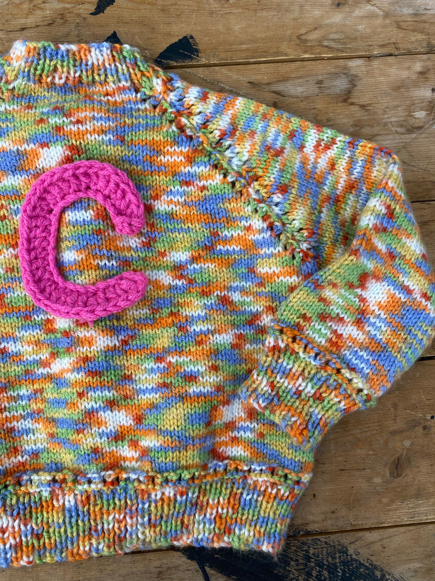 Multi colour space dyed cardigan (2-3 years)