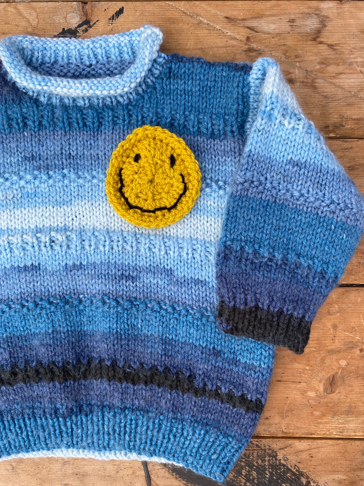 Tonal blue space dyed jumper (6-12 months)