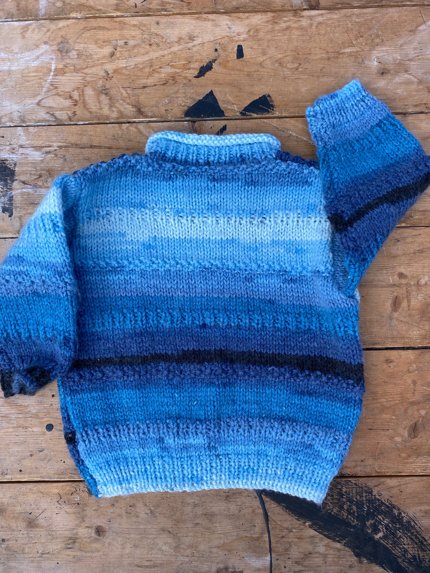 Tonal blue space dyed jumper (6-12 months)