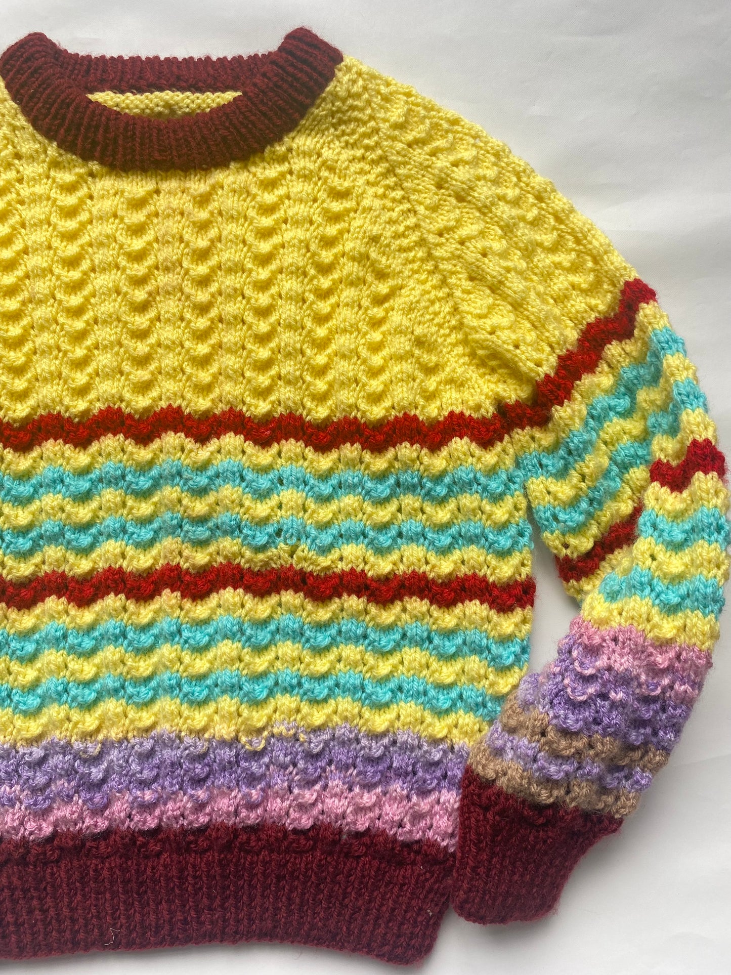 Textured stitch rainbow stripe Jumper (4-5 years)