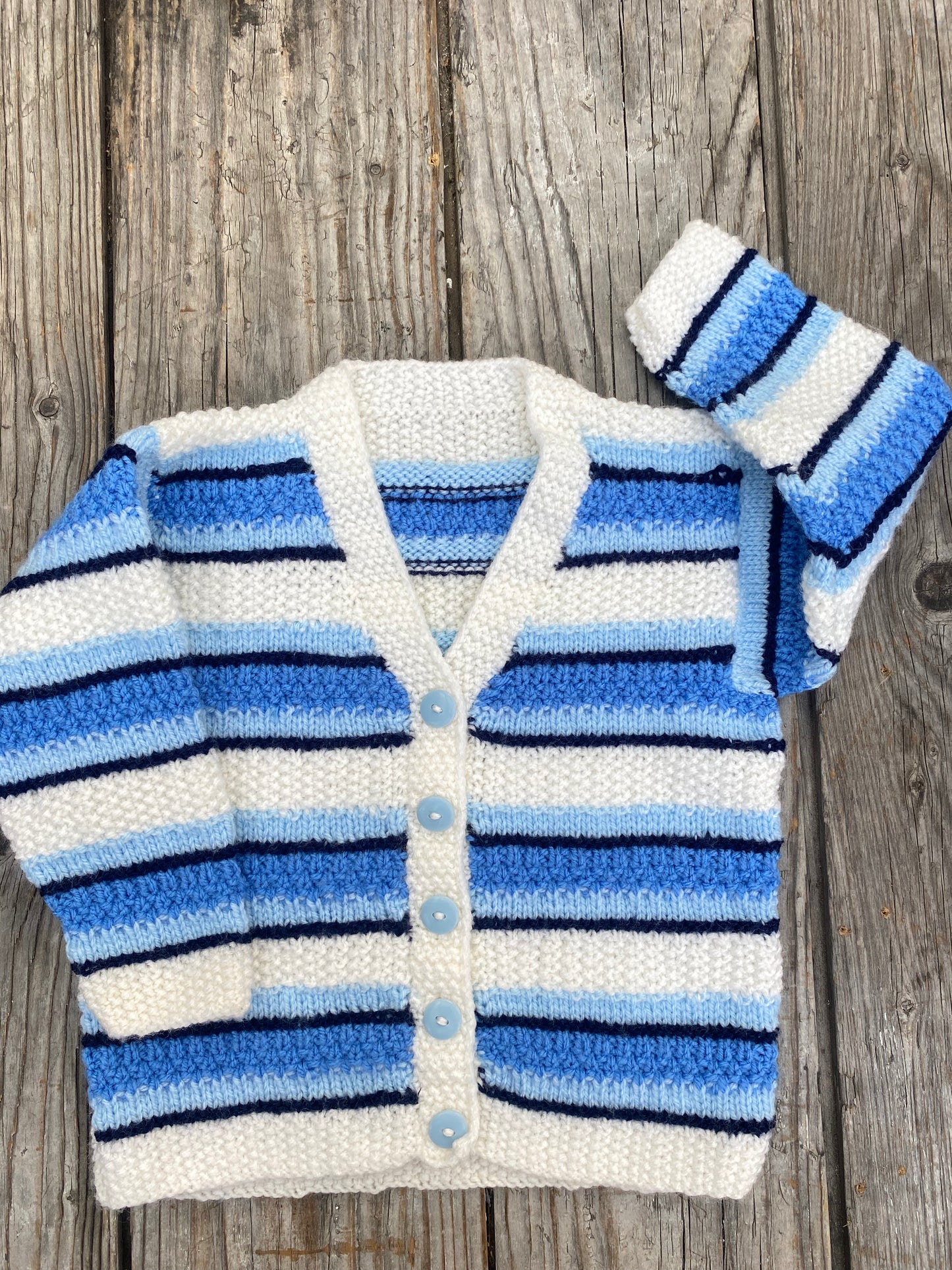 Tonal blues stripe cardigan (18-24 months)