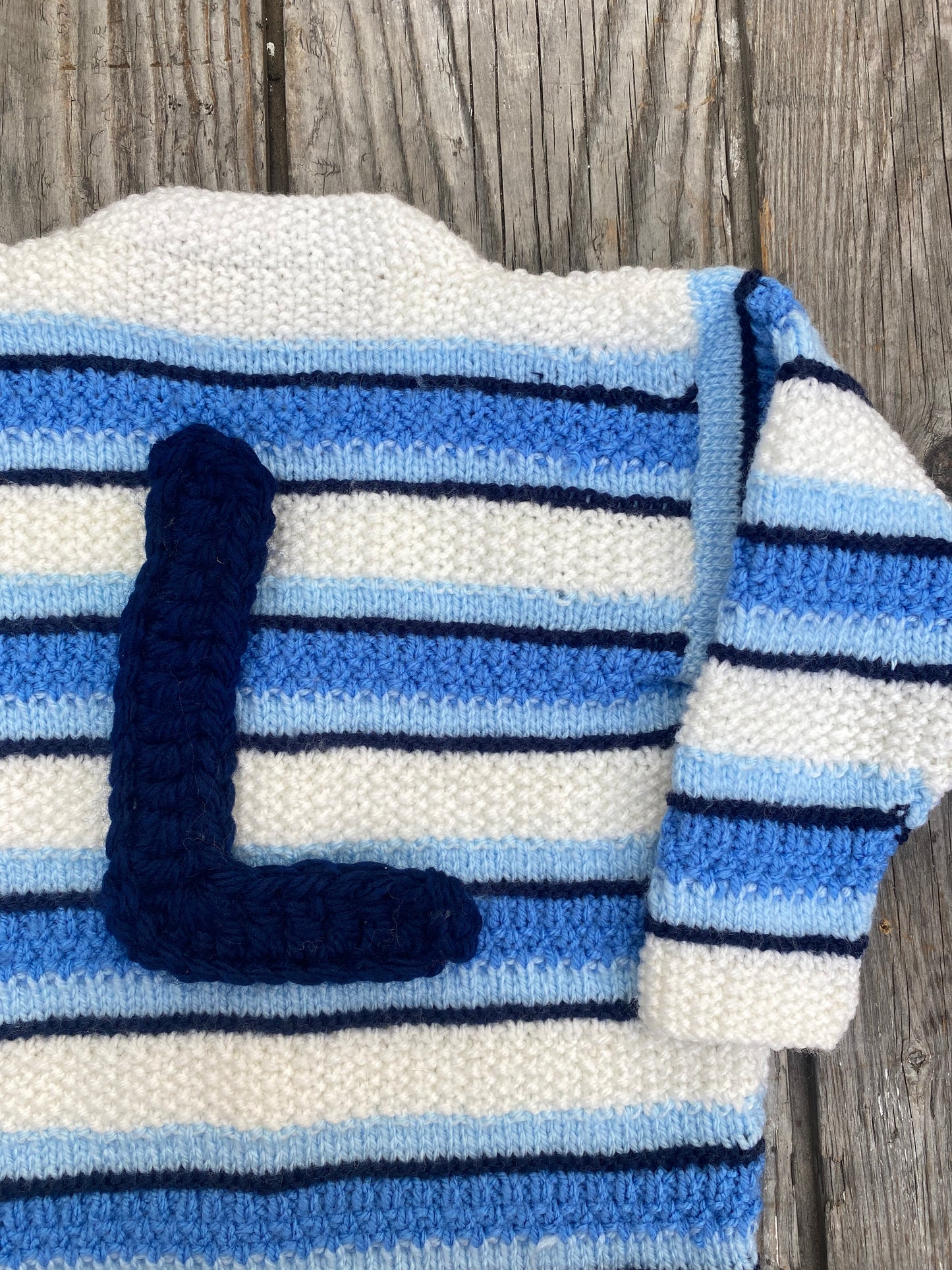 Tonal blues stripe cardigan (18-24 months)