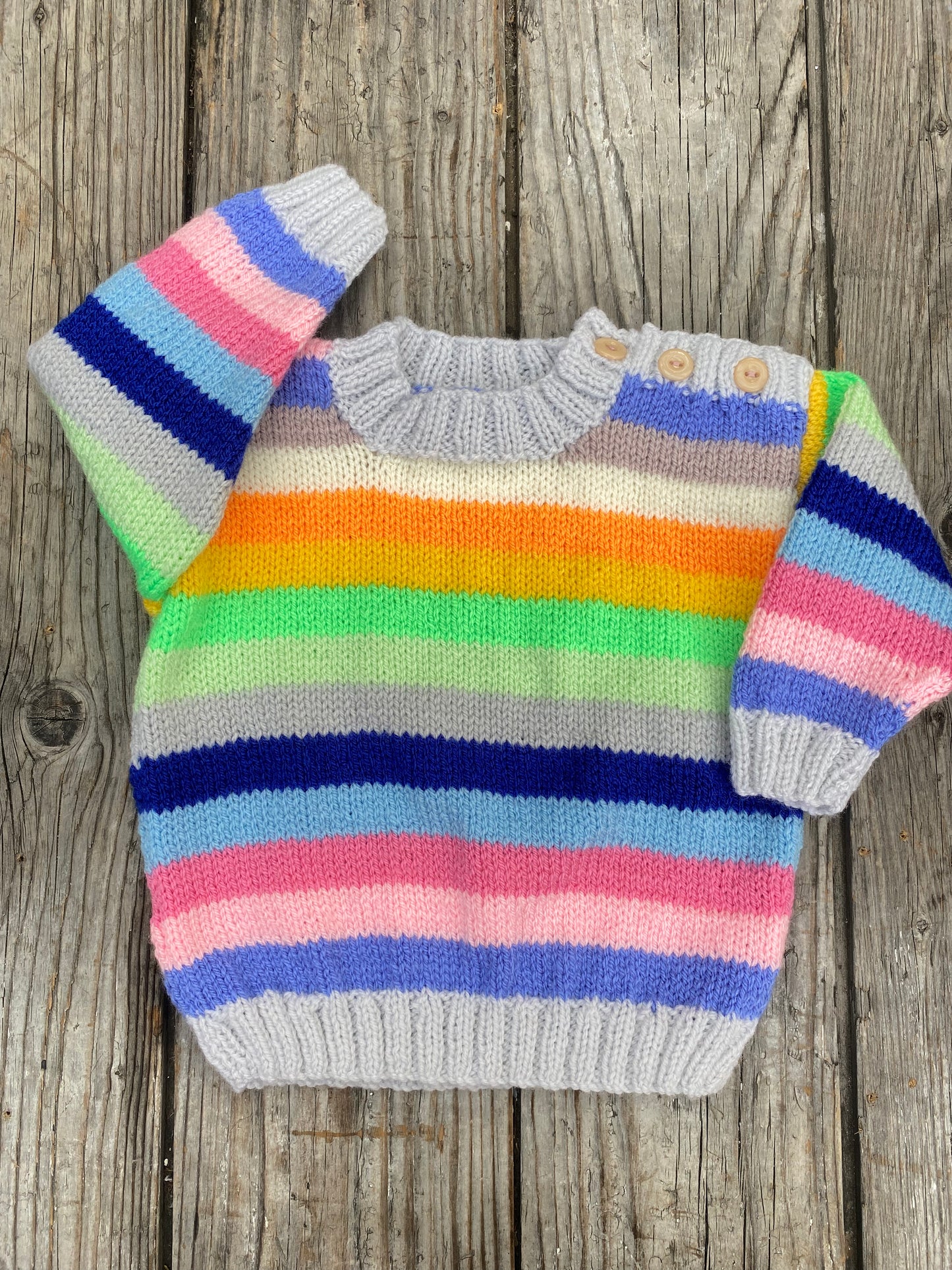 Rainbow stripe jumper (18-24 months)