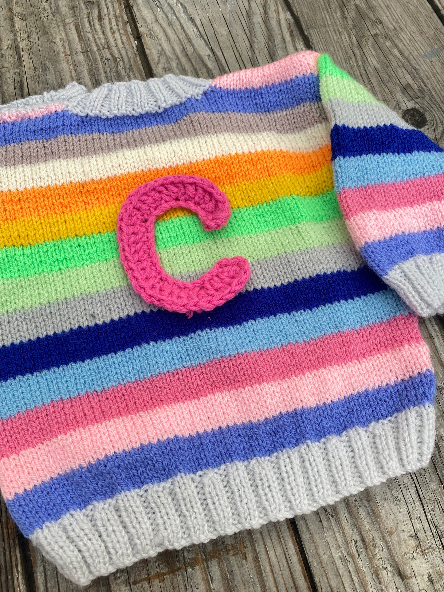 Rainbow stripe jumper (18-24 months)