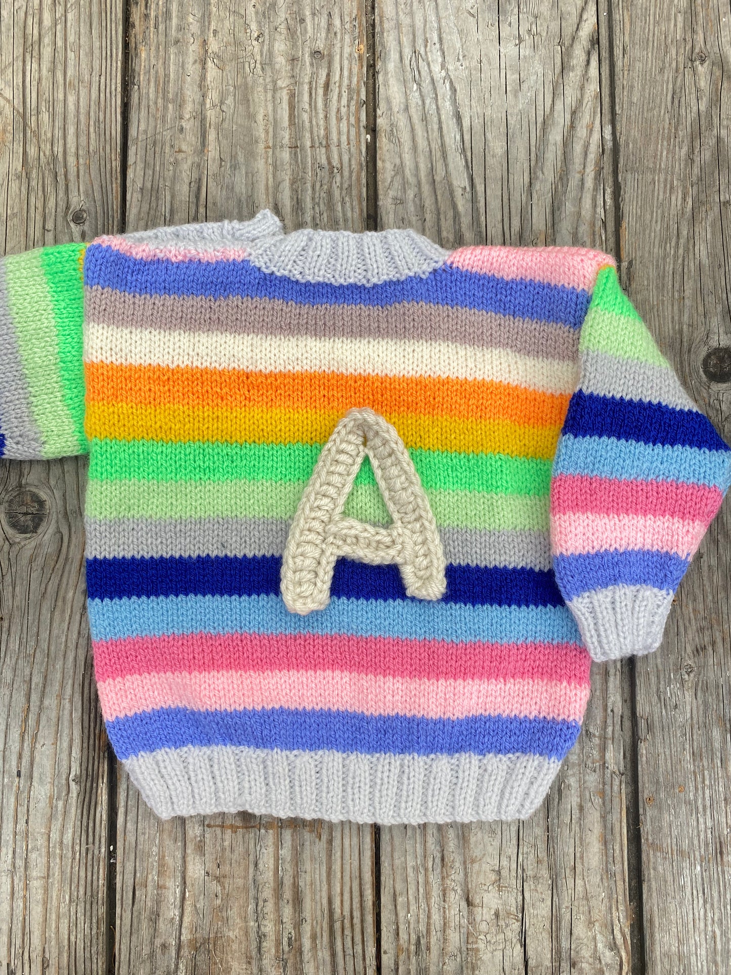 Rainbow stripe jumper (18-24 months)