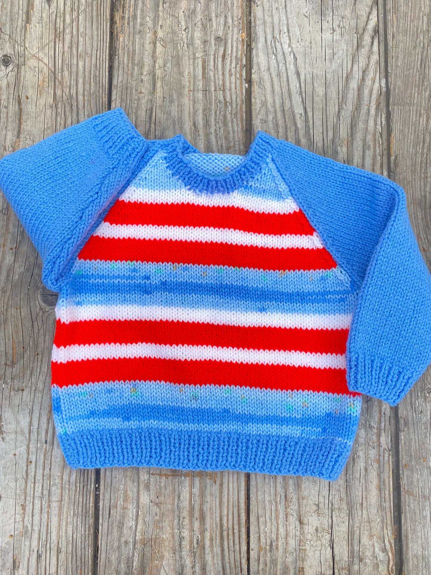 Blue and red stripe raglan jumper (18-24 months)