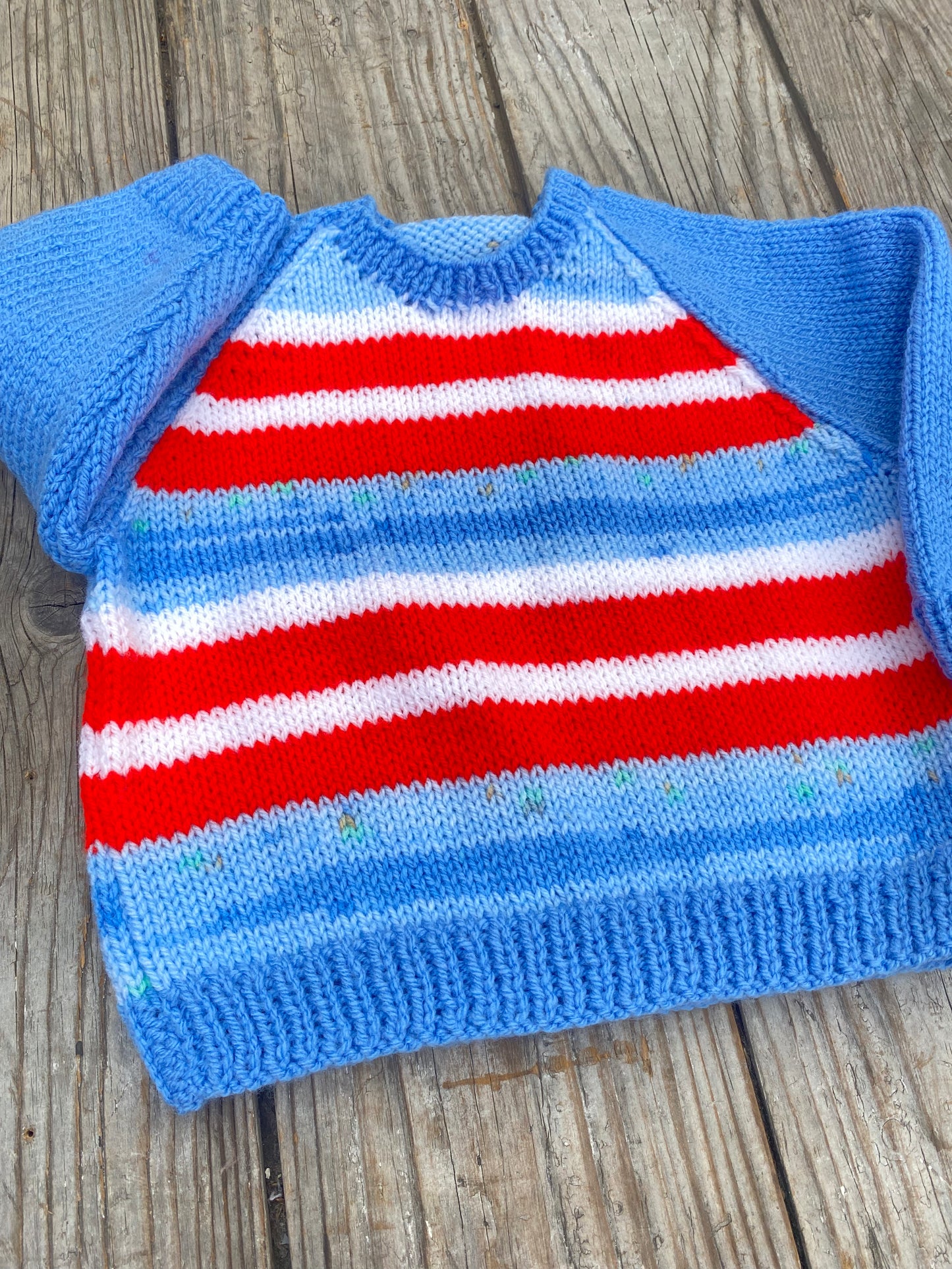 Blue and red stripe raglan jumper (18-24 months)