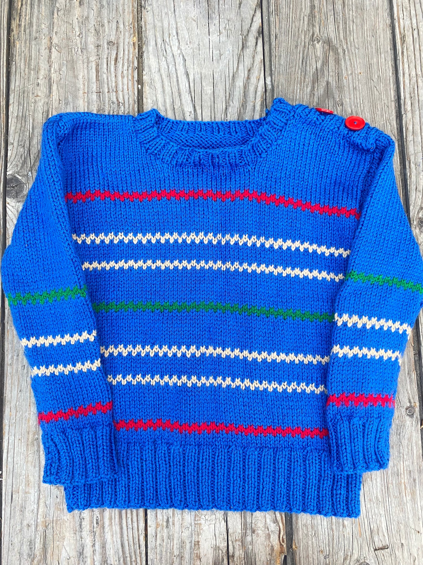 Electric blue chevron stripe jumper (4-5 years)