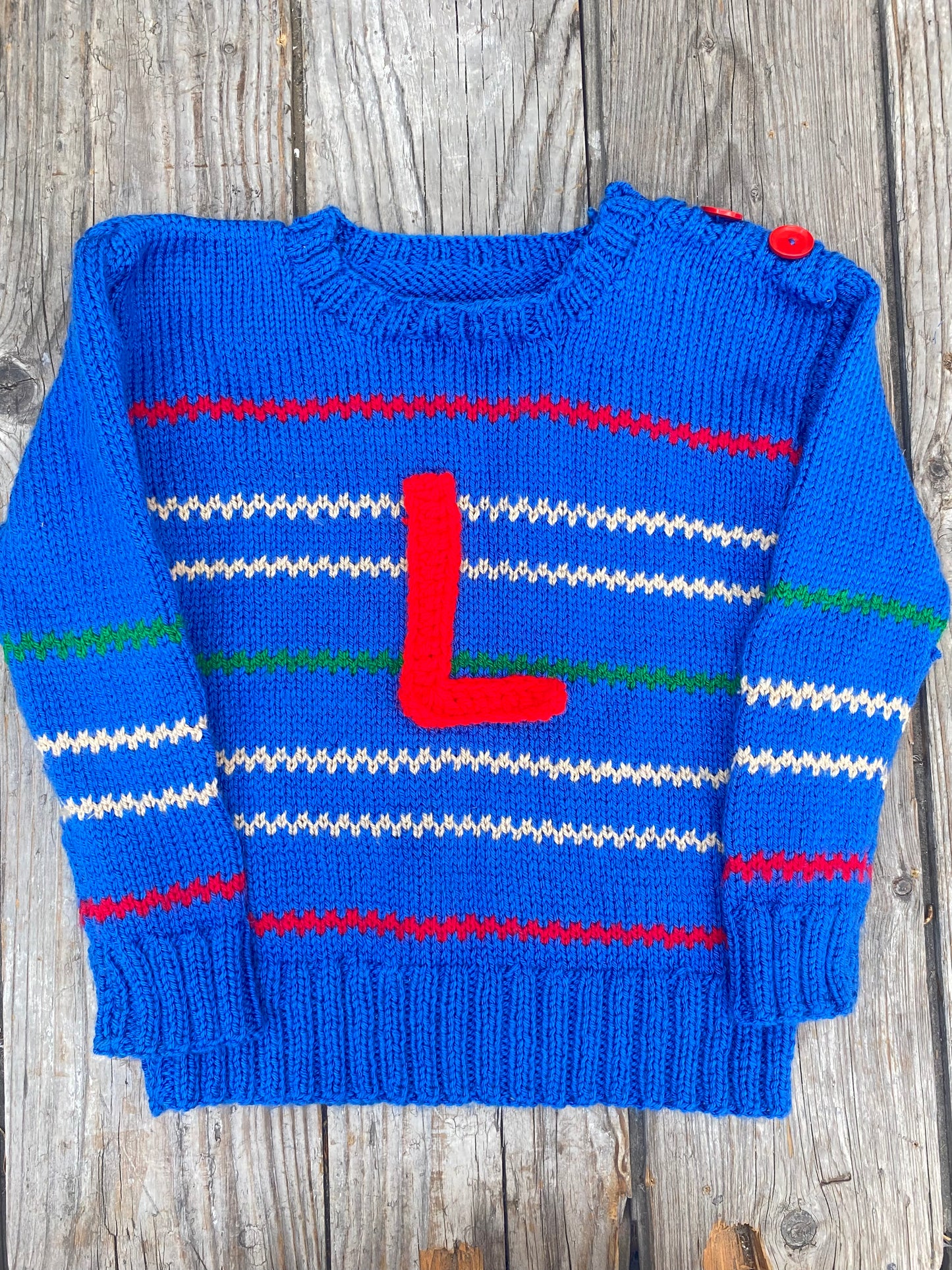 Electric blue chevron stripe jumper (4-5 years)