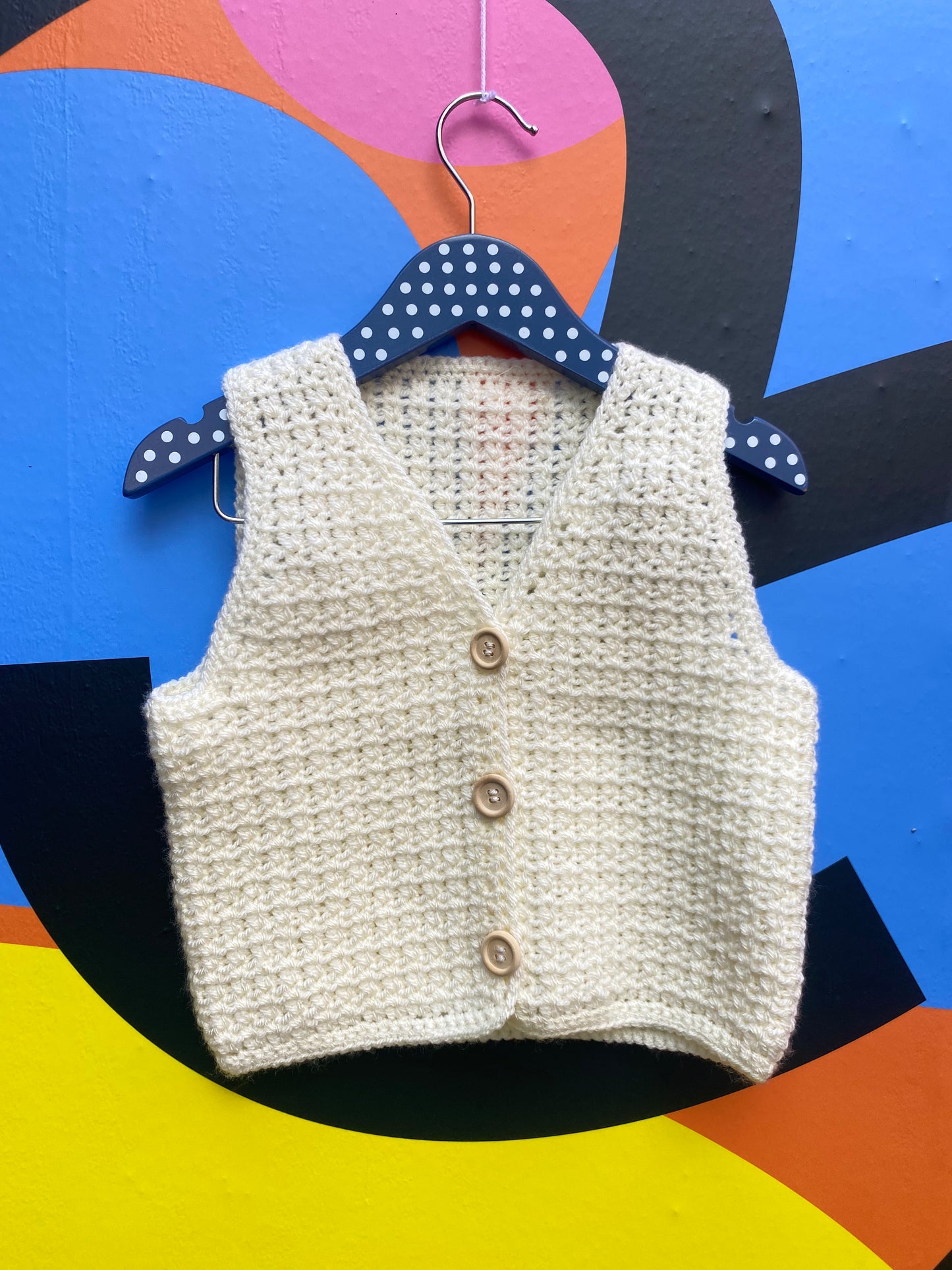 Ecru crochet waistcoat (2-3 years)