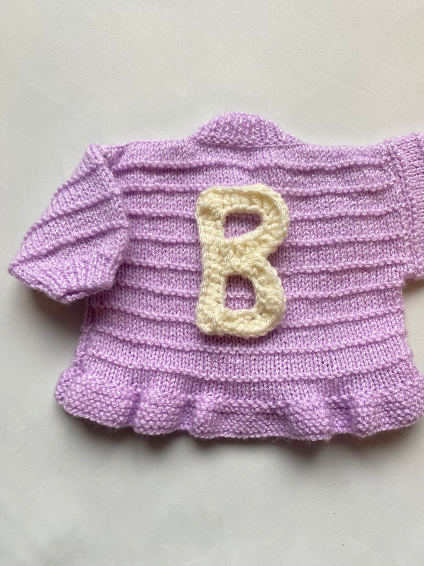 Lilac frilled hem Cardigan (0-3 months)