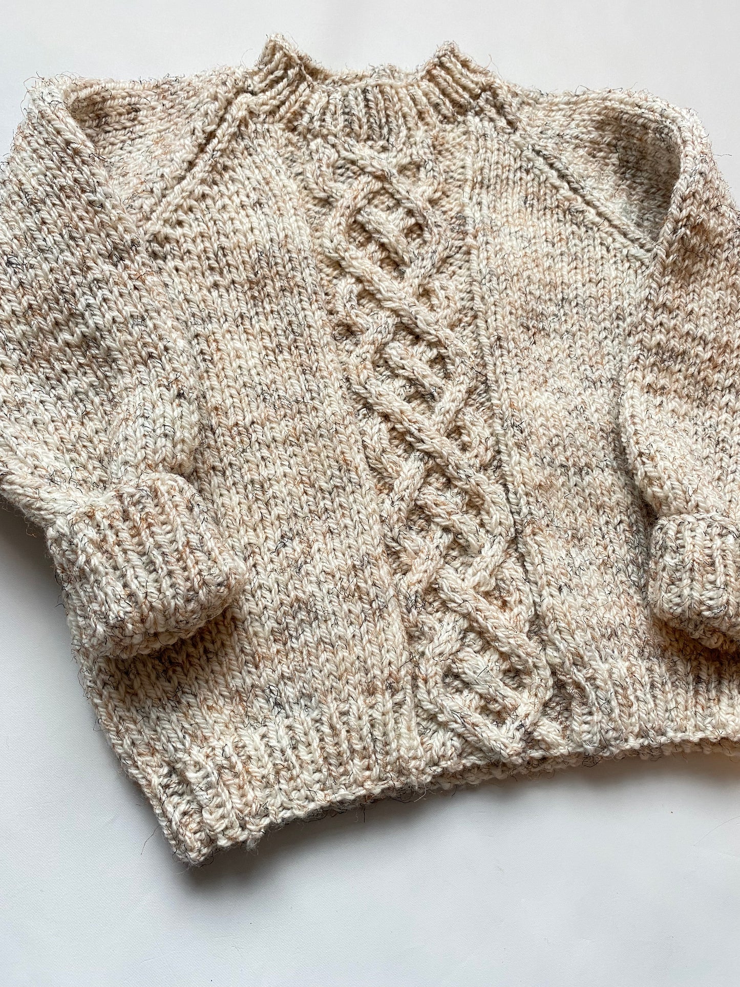 Cream and brown flecked Cable Jumper (2-3 years)