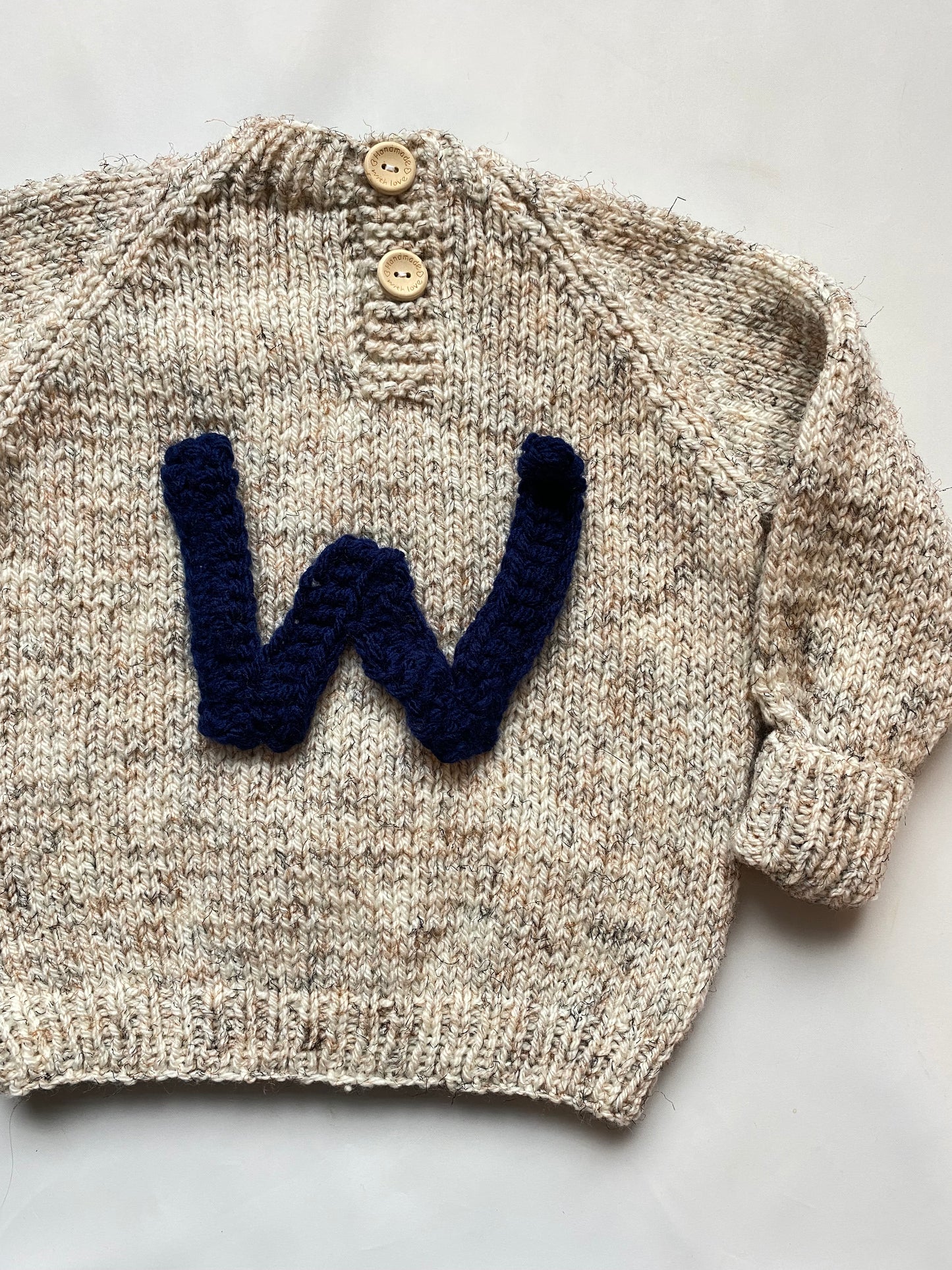 Cream and brown flecked Cable Jumper (2-3 years)