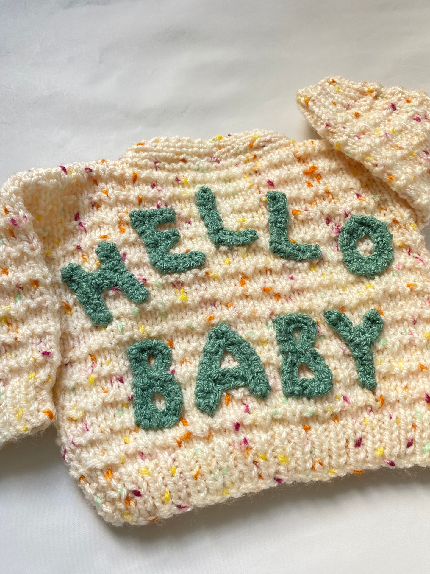 Crochet 'Hello Baby' Letters