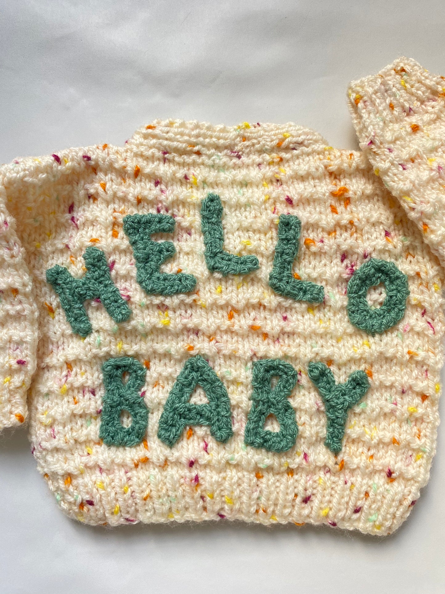 Crochet 'Hello Baby' Letters