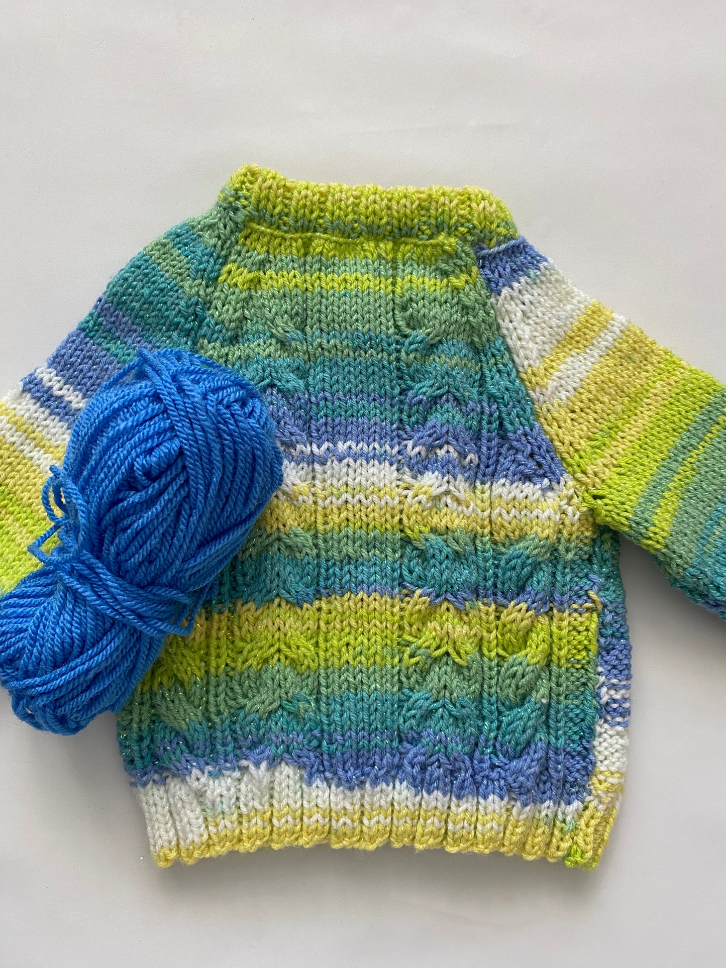 Spacedyed Stripe Cable Cardigan (0-3 months)