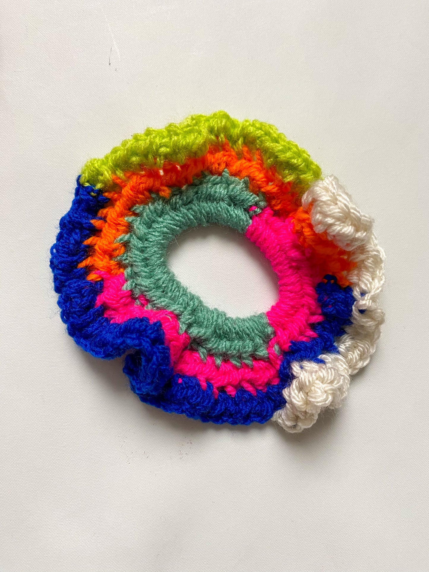 Oversized crochet scrap yarn Scrunchies