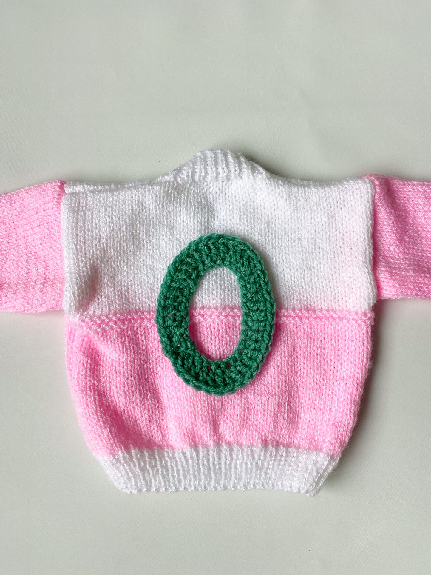 Soft pink and white colourblock Cardigan (0-3 months)