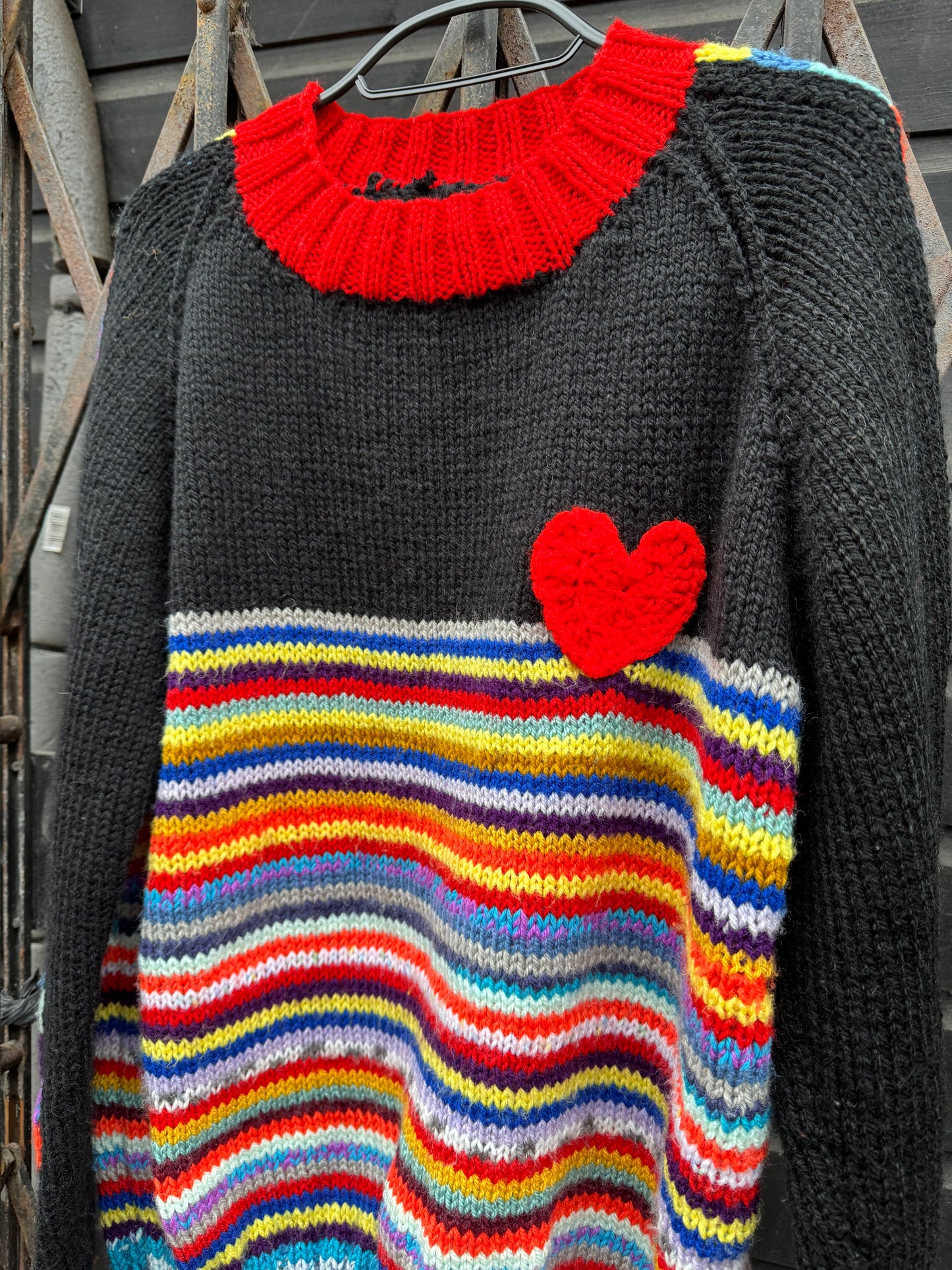 Women's rainbow stripe jumper