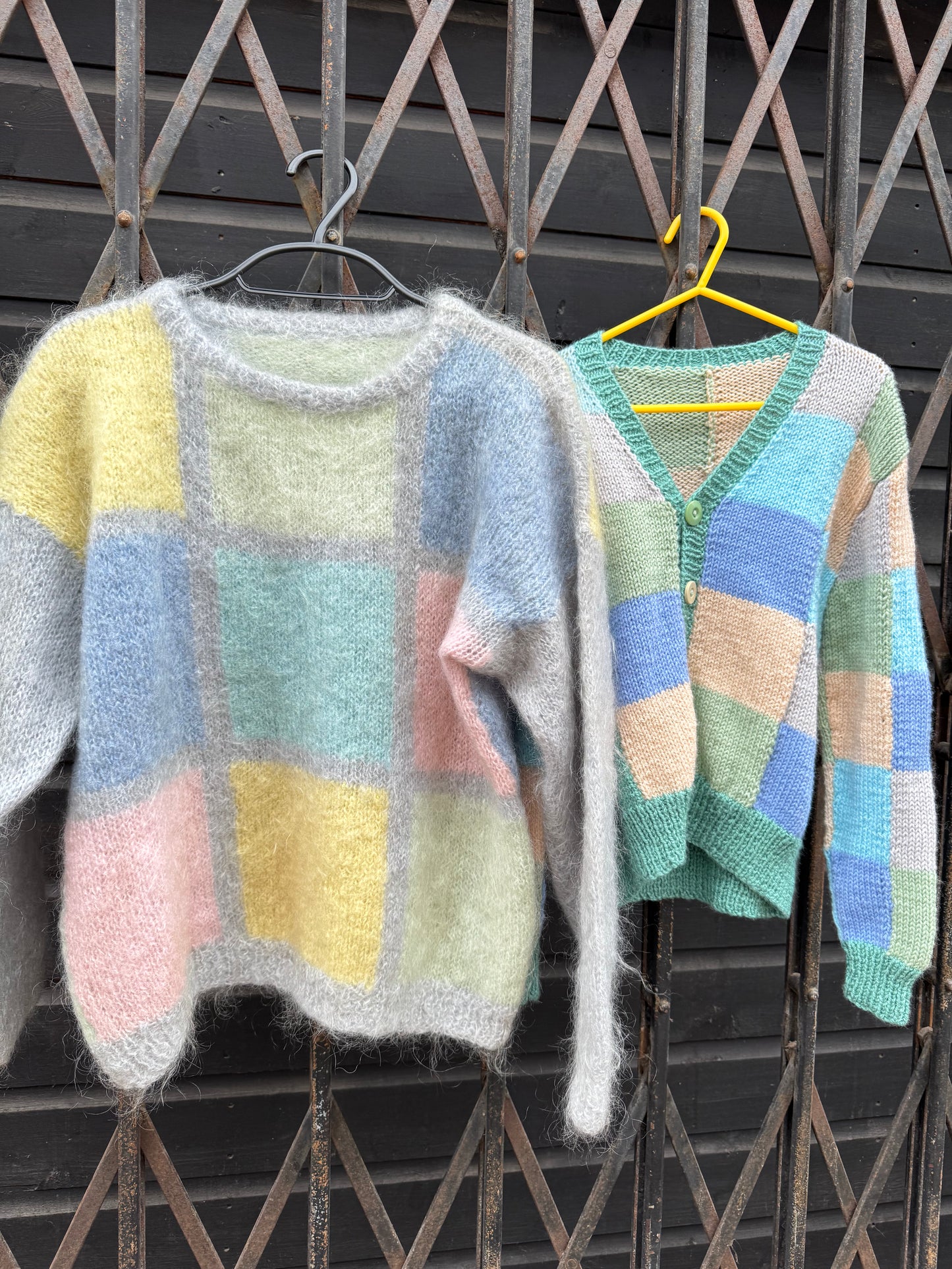 Patchwork blues/greens tonal Cardigan (4-5 years)