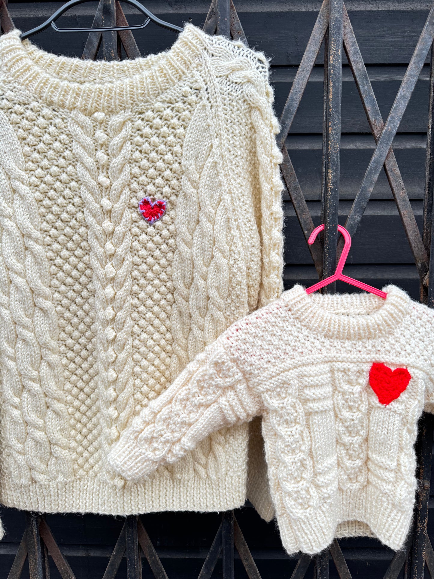 Women's cream bobble cable knit jumper