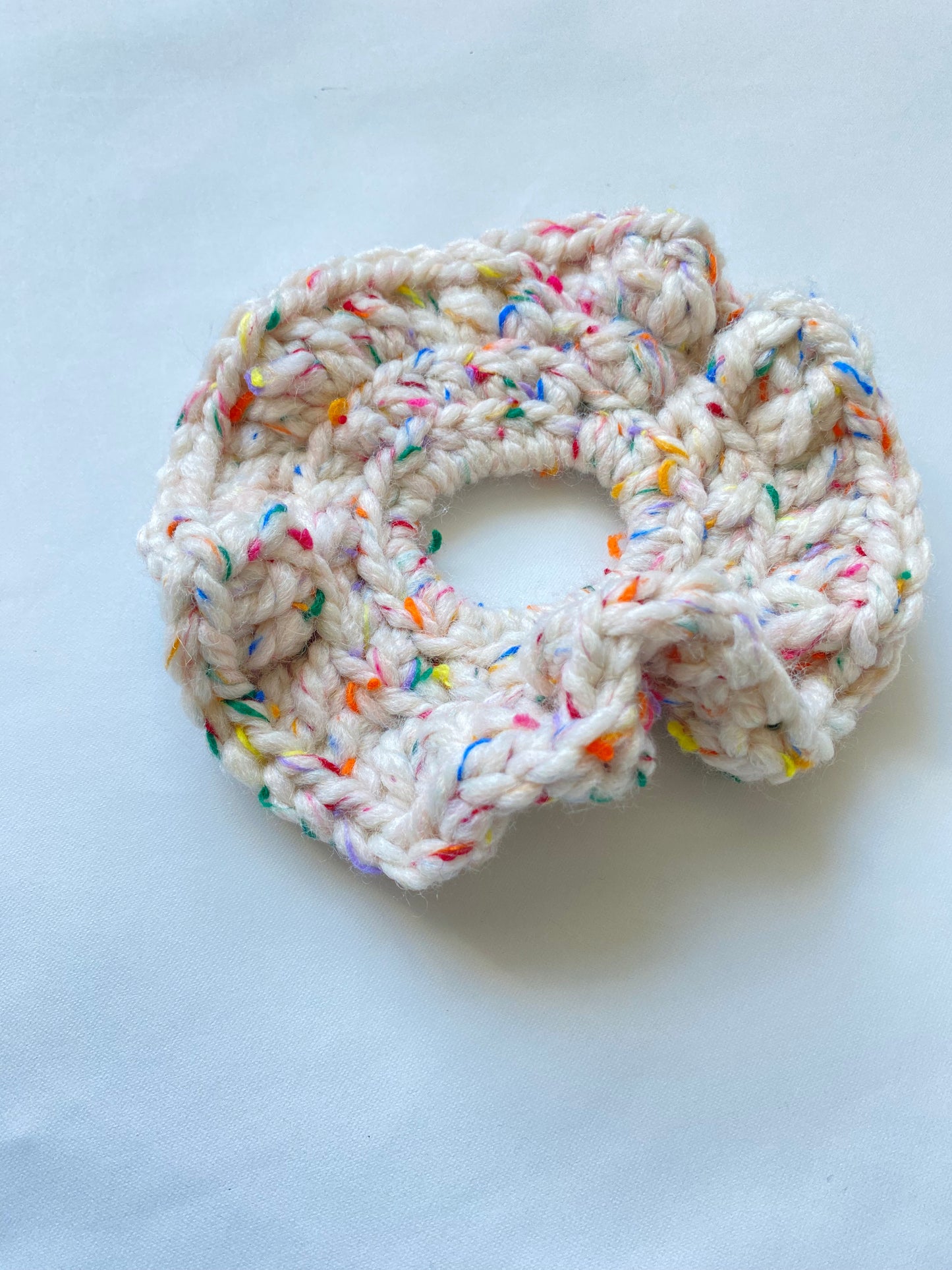 Oversized crochet scrap yarn Scrunchies