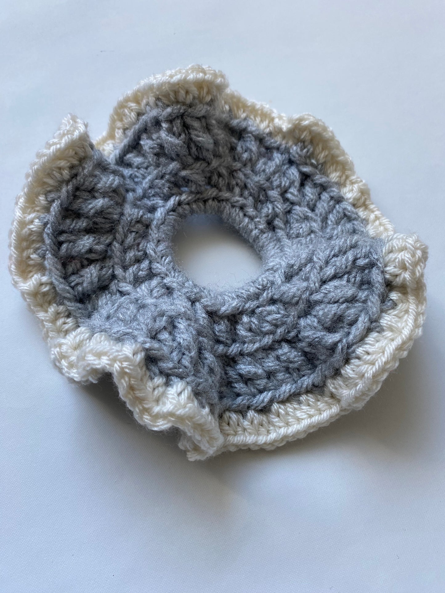 Oversized crochet scrap yarn Scrunchies