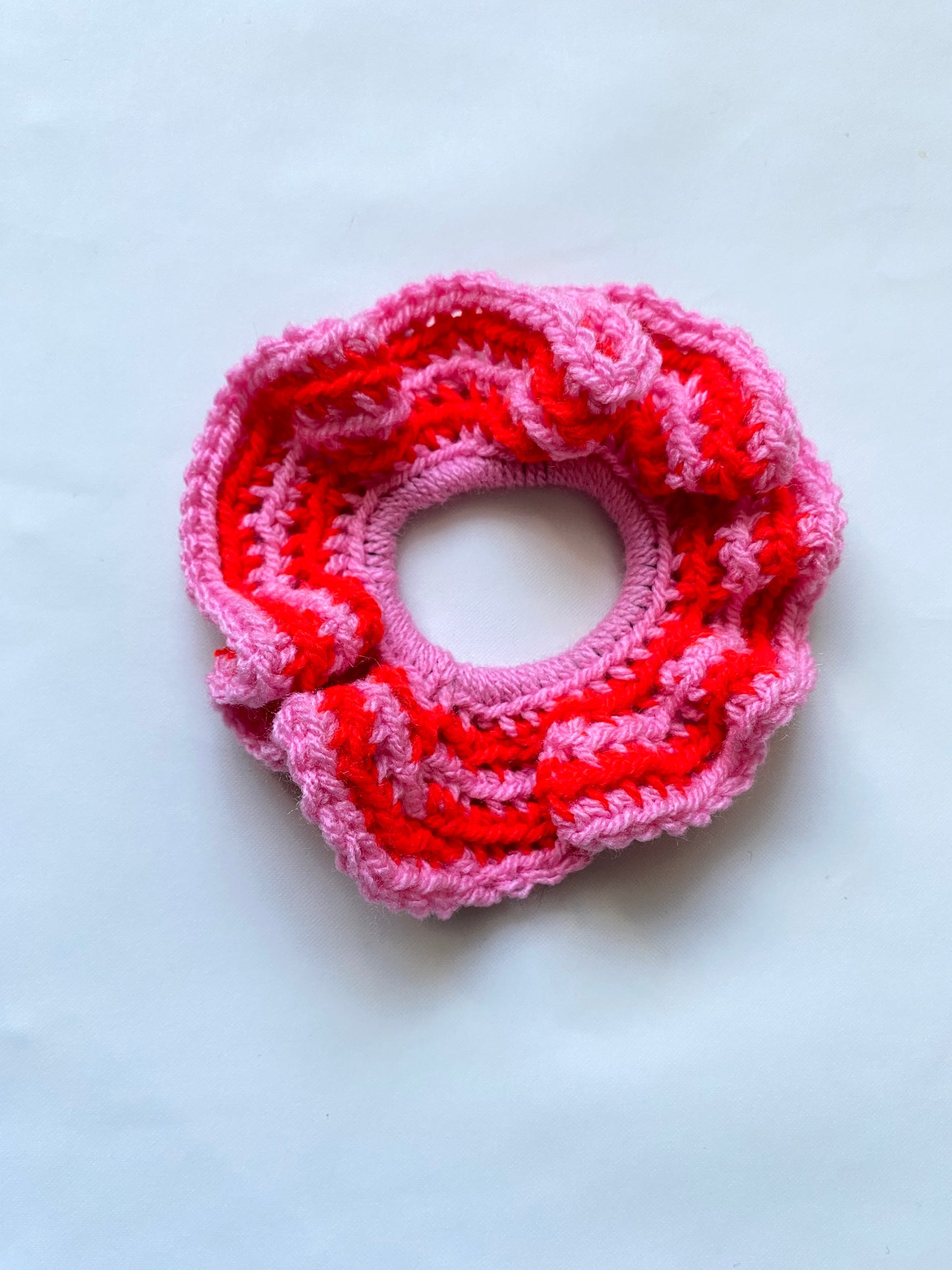 Oversized crochet scrap yarn Scrunchies