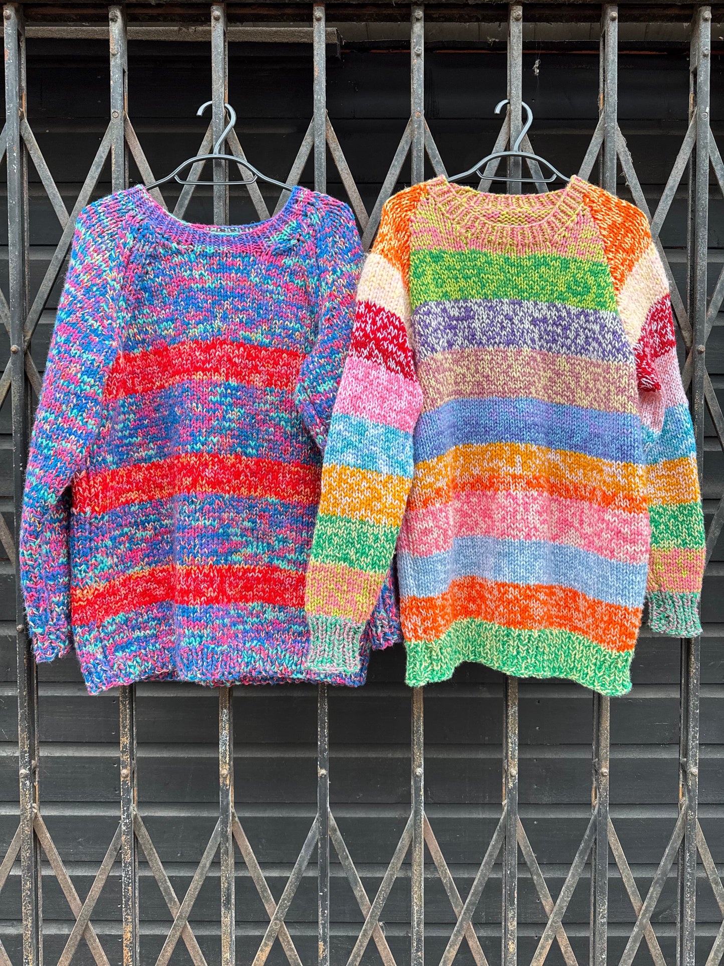 Women's twisted rainbow stripe jumper