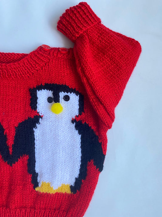 Red Penguin pals jumper (12-18 months)