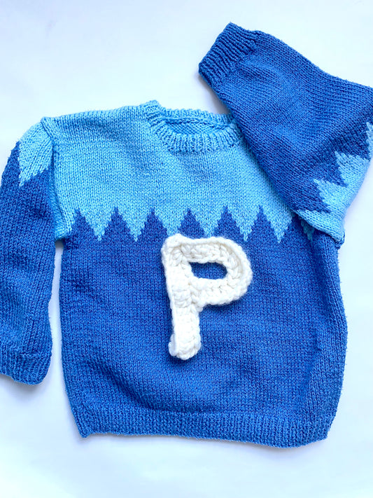 Tonal blue chevron Jumper (4-5 years)