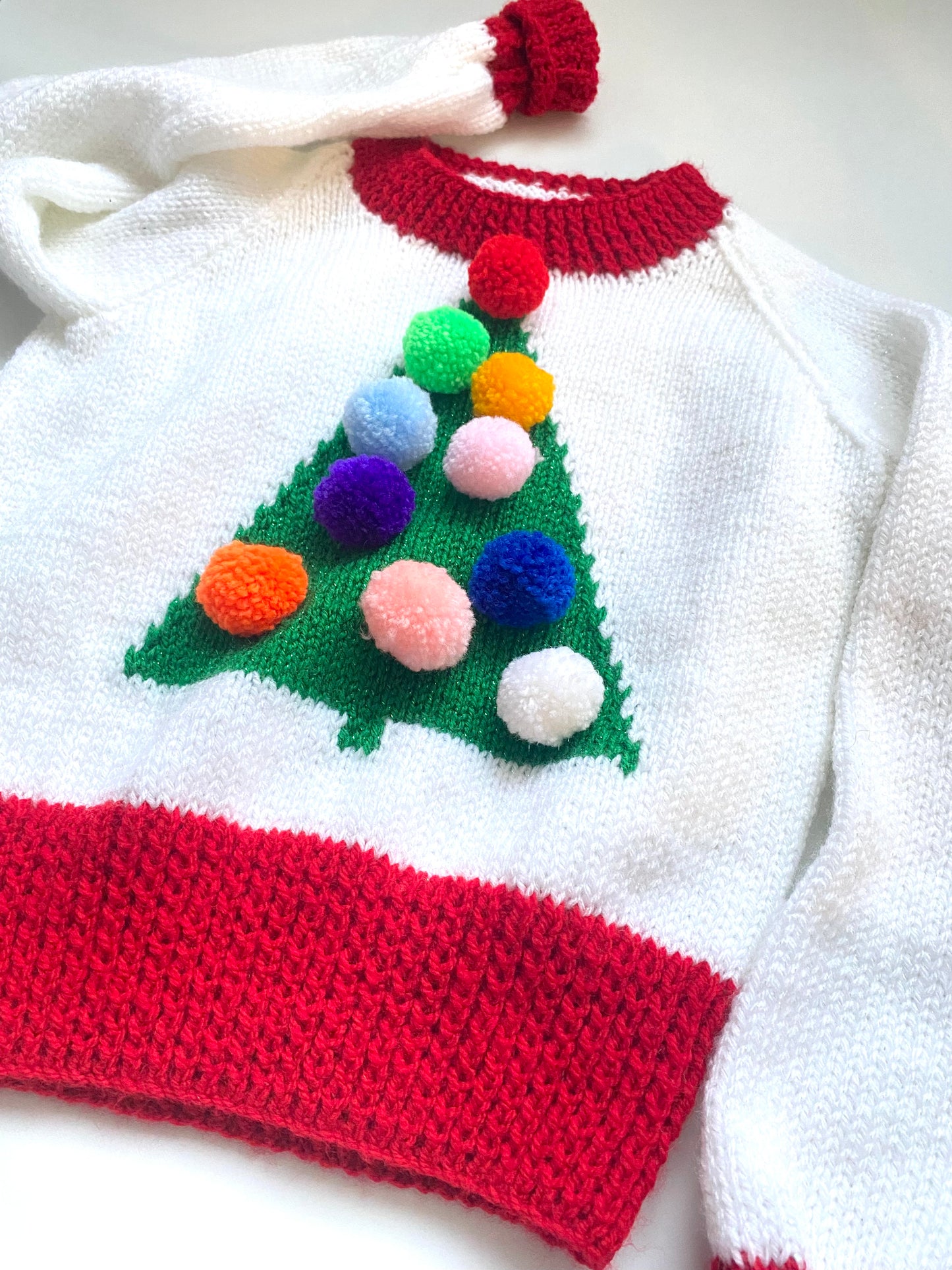 Fun Pompom Christmas tree Jumper (3-4 years)