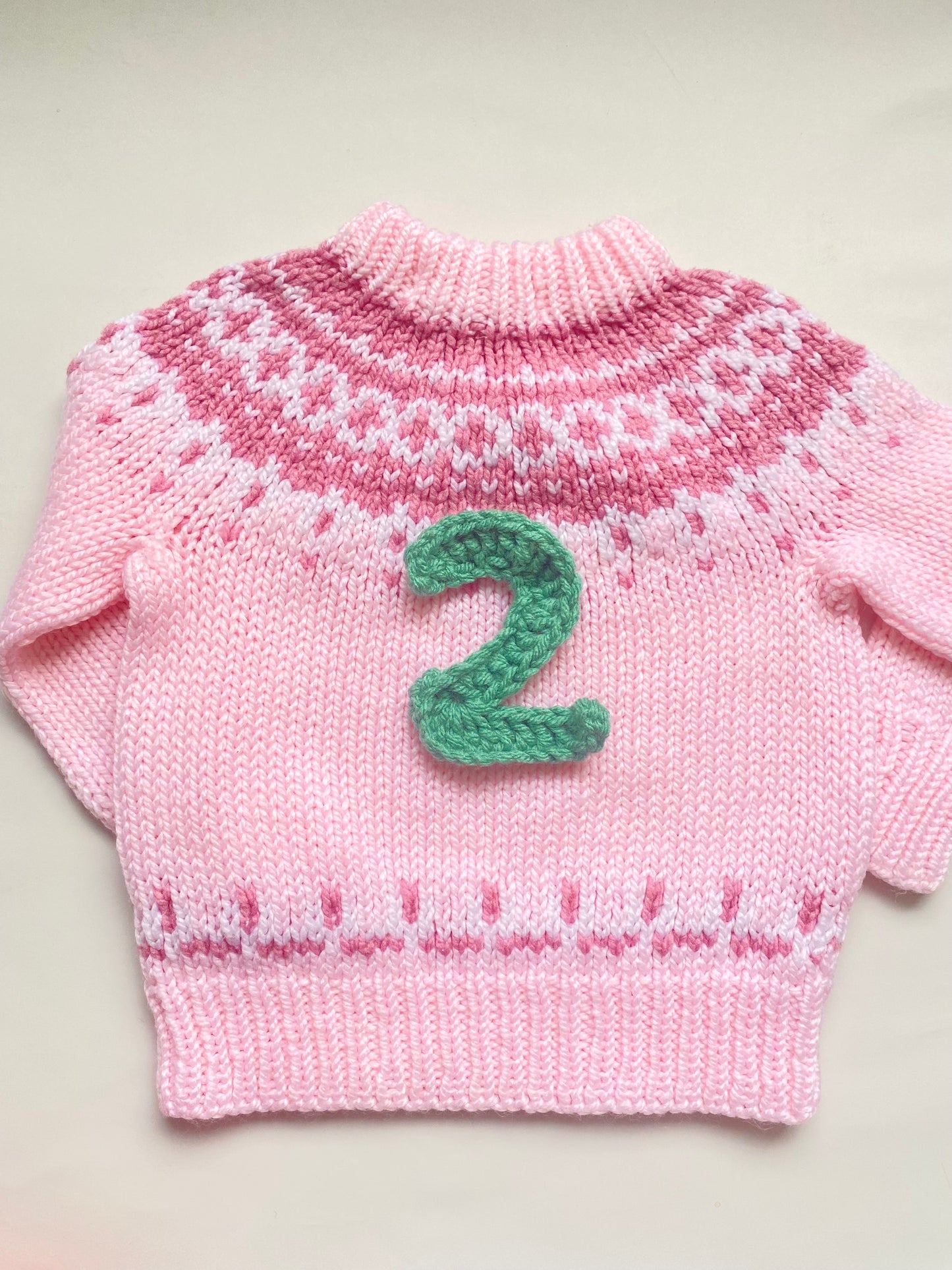 Dusty pink fairisle Jumper (2-3 years)