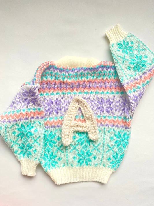 Vintage pastel colour fairisle Jumper (6-12 months)