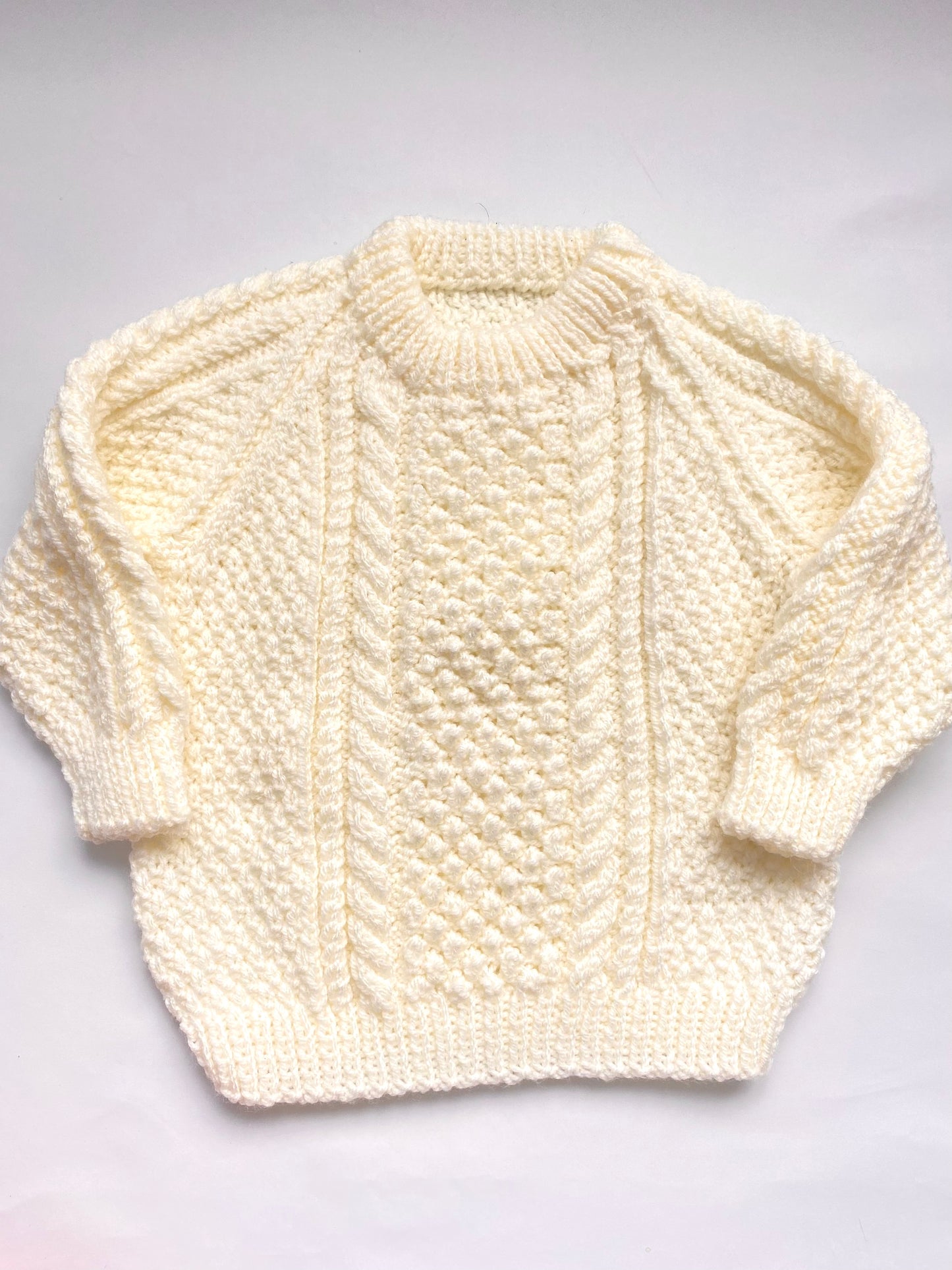 Ecru bobble cable Jumper (2-3 years)