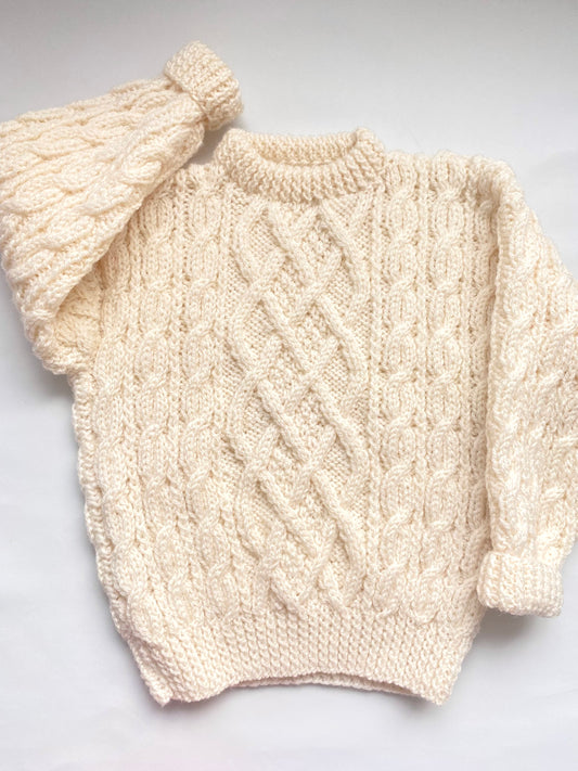 Traditional ecru cable Jumper (3-4 years)