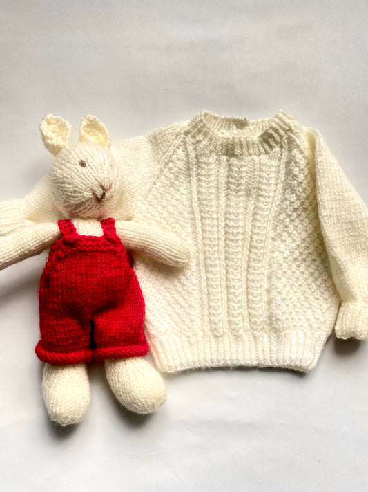 Super soft cashmere cream cable jumper (0-3 months)